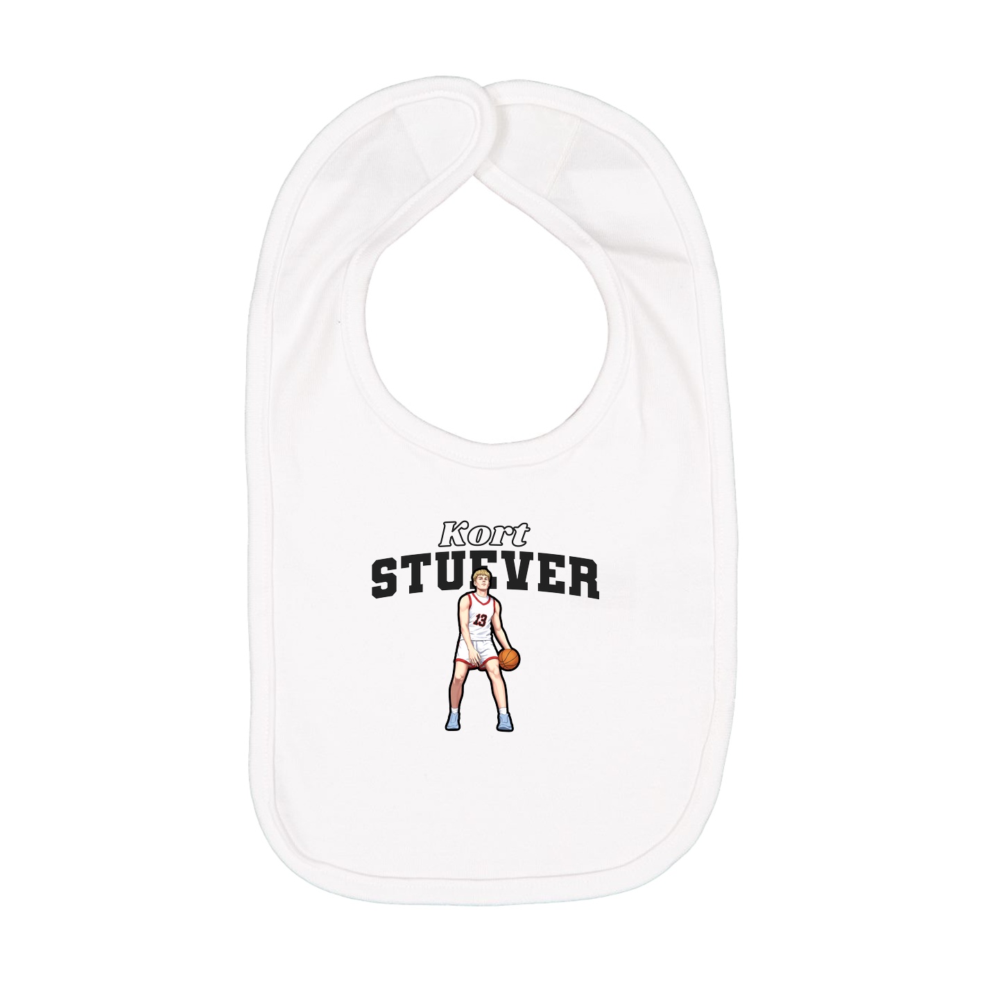 Infant Bib — Name Arch in White