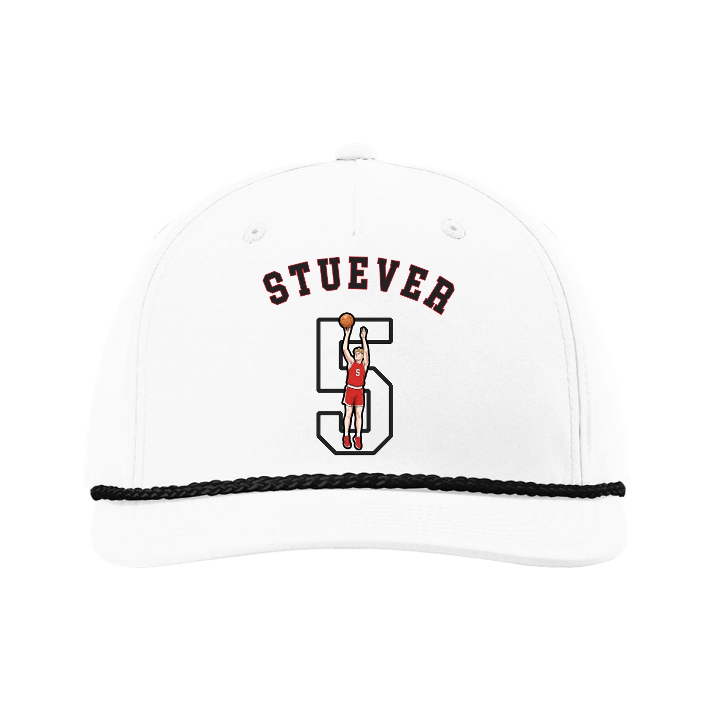 Five-Panel Classic Rope Cap — Shirsey Arch in White