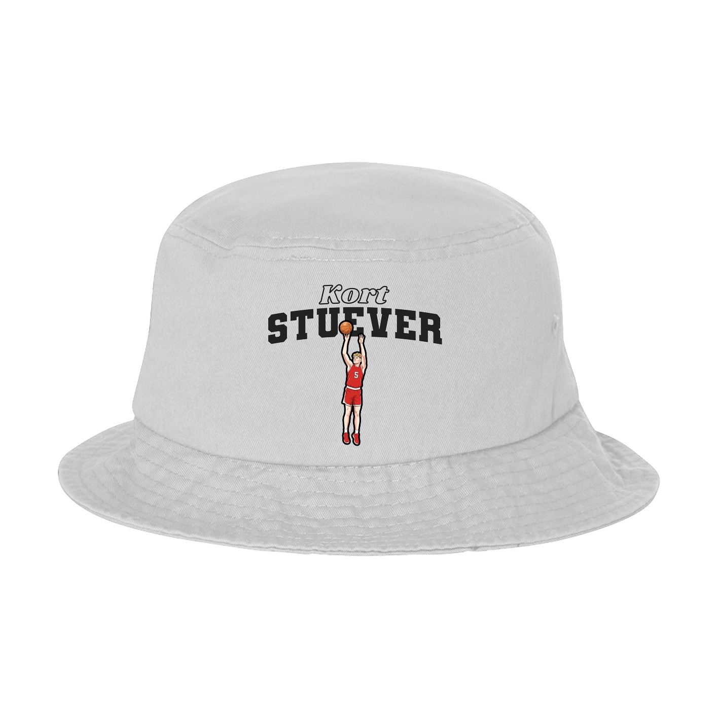 Bucket Cap — Name Arch in White