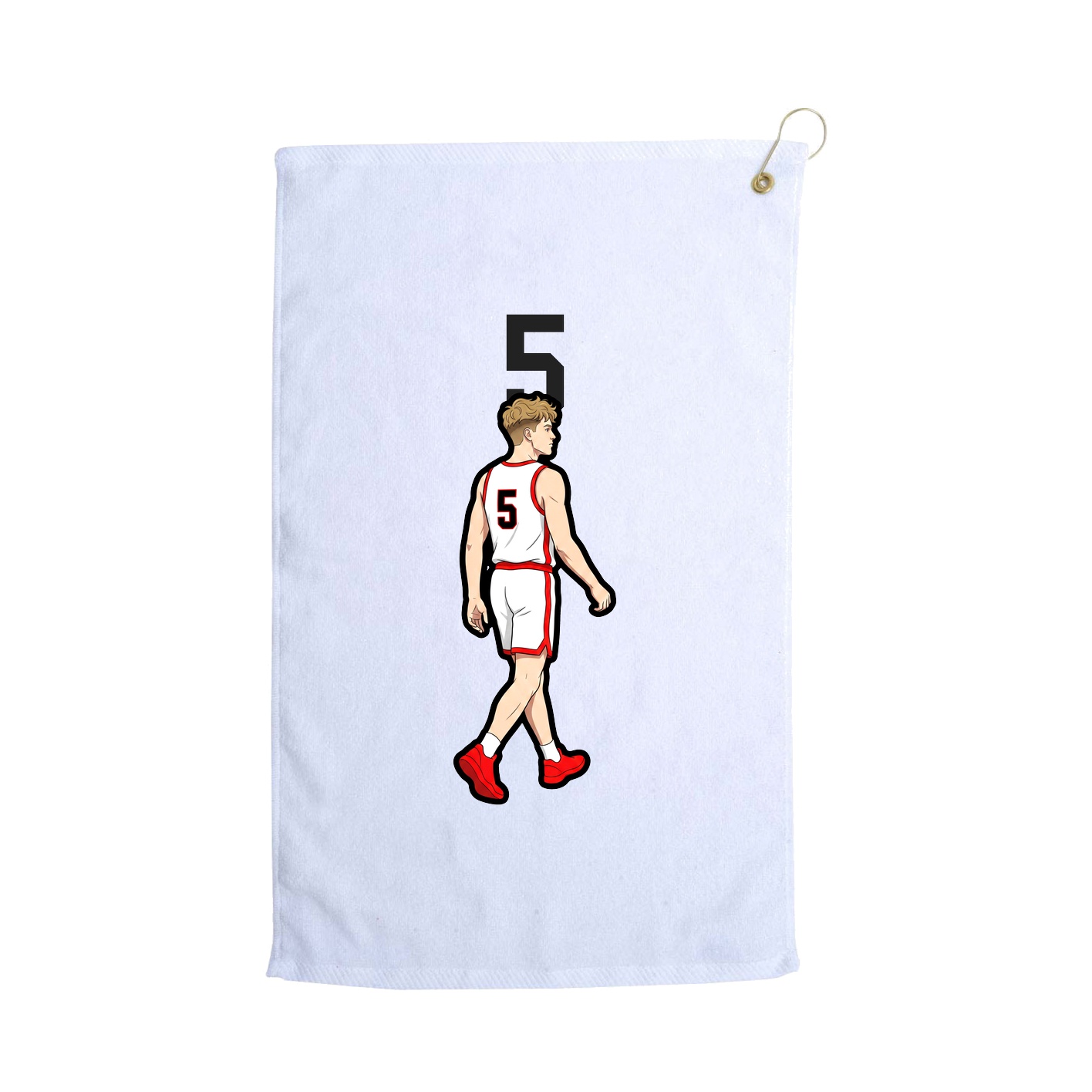 Golf Towel — Number Top in White