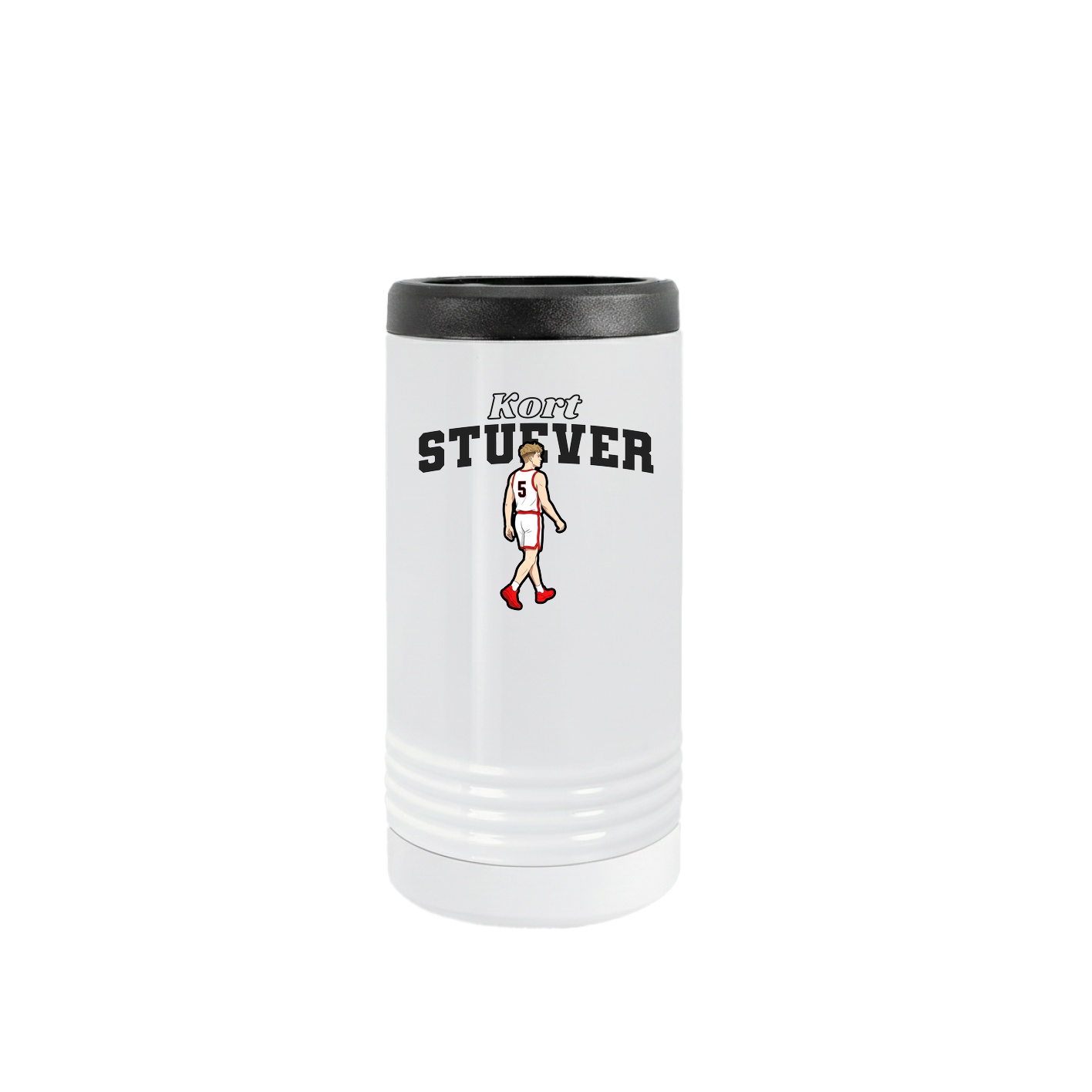 Slim Beverage Holder — Name Arch in White