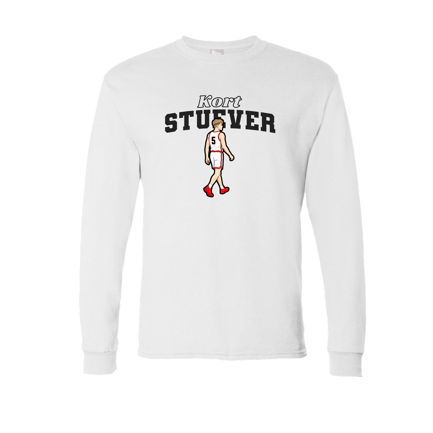 Long Sleeve Tee — Name Arch in White