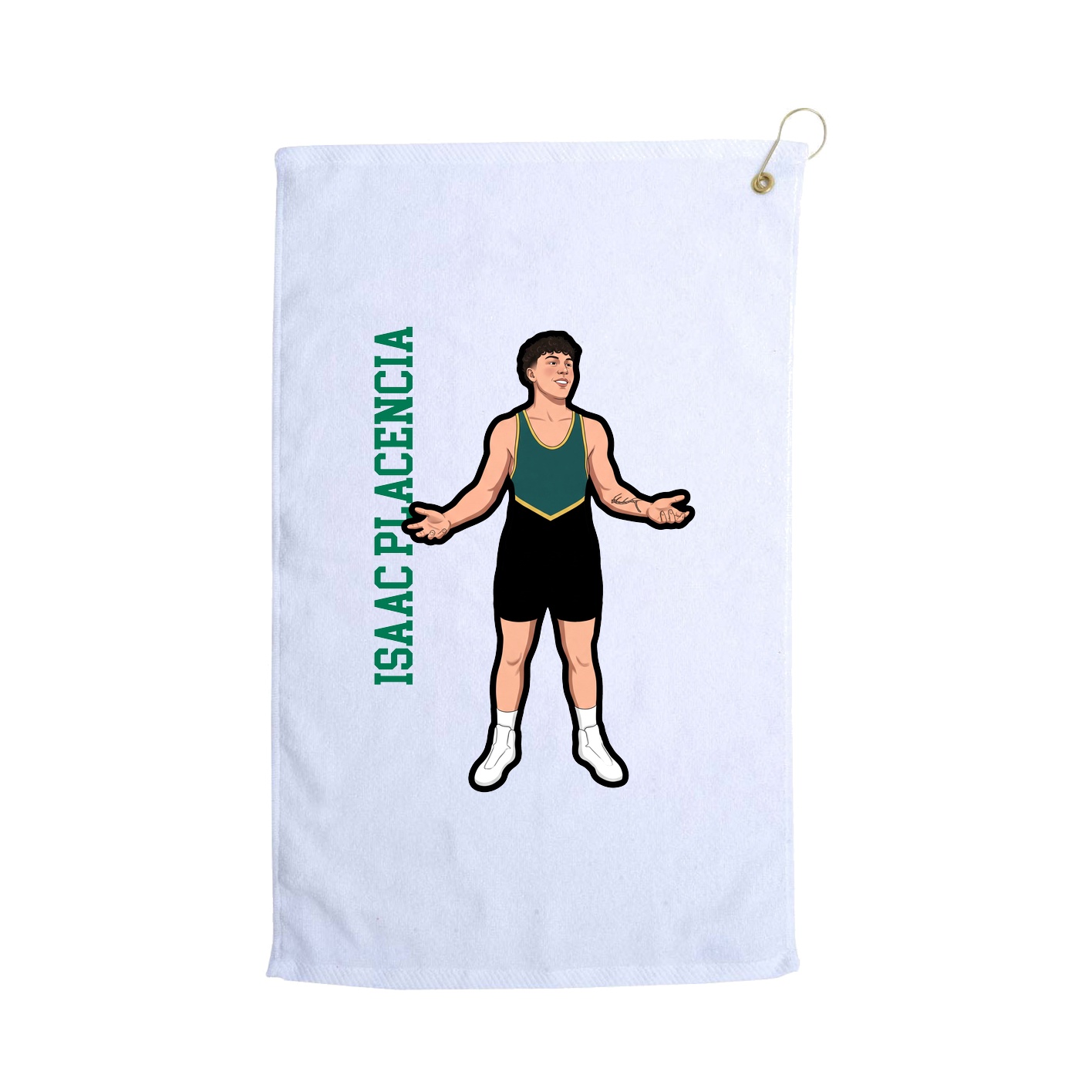 Golf Towel — Name Vertical in White