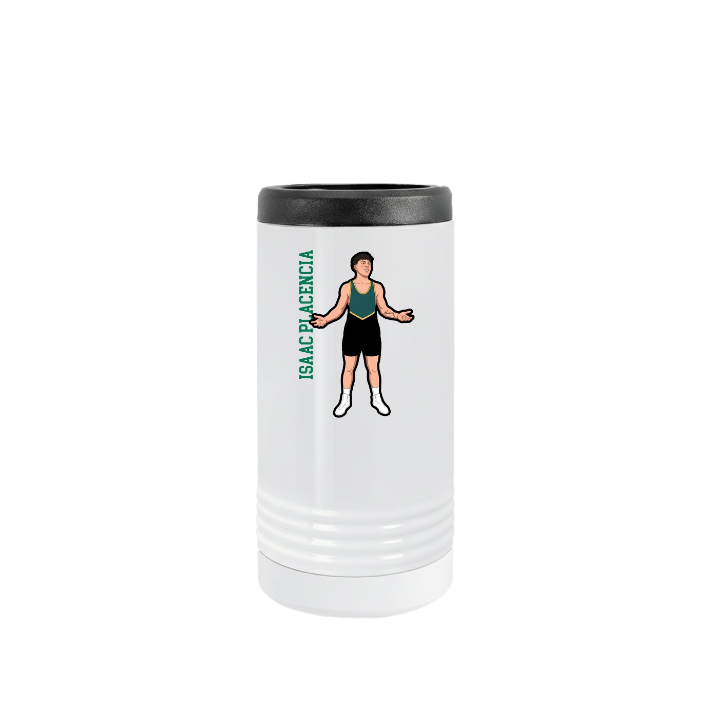 Slim Beverage Holder — Name Vertical in White