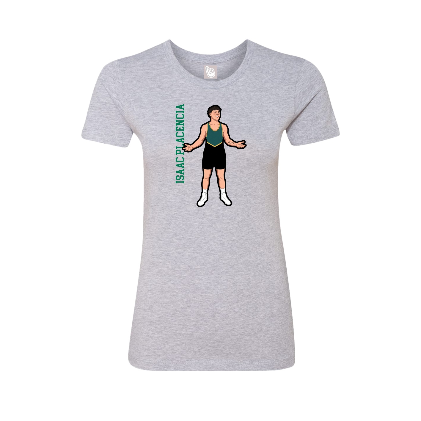 Fitted Women's Tee — Name Vertical in Grey