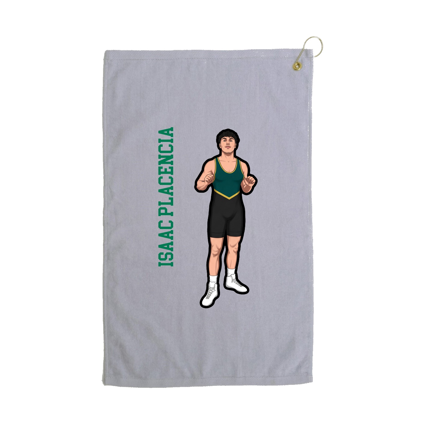 Golf Towel — Name Vertical in Grey