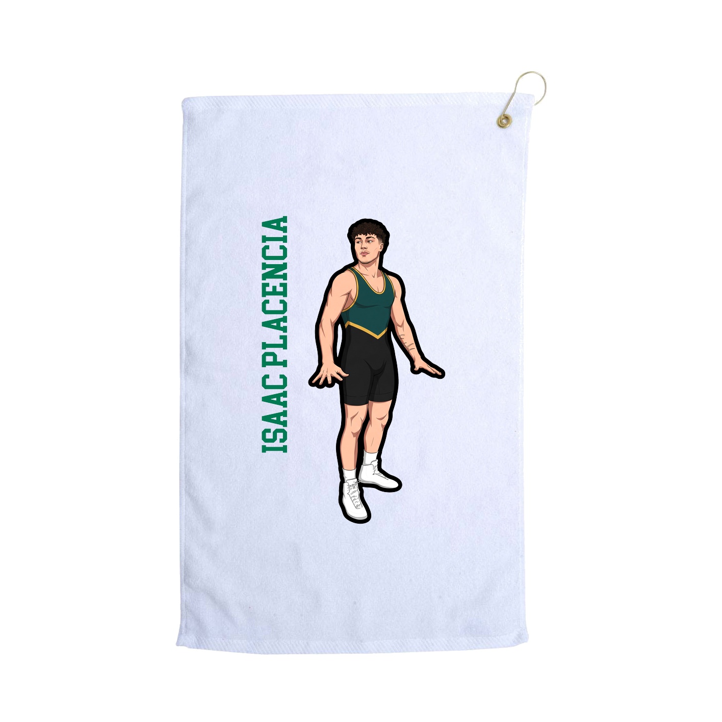 Golf Towel — Name Vertical in White