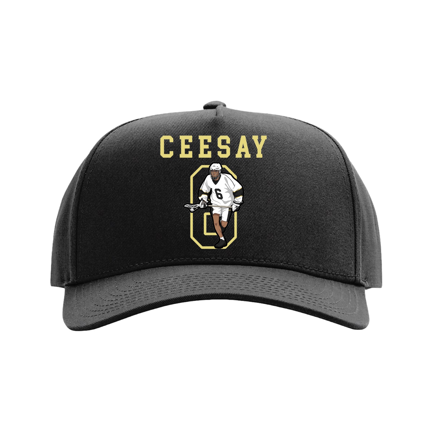 Full Fabric Five-Panel Champ Cap — Shirsey in Black