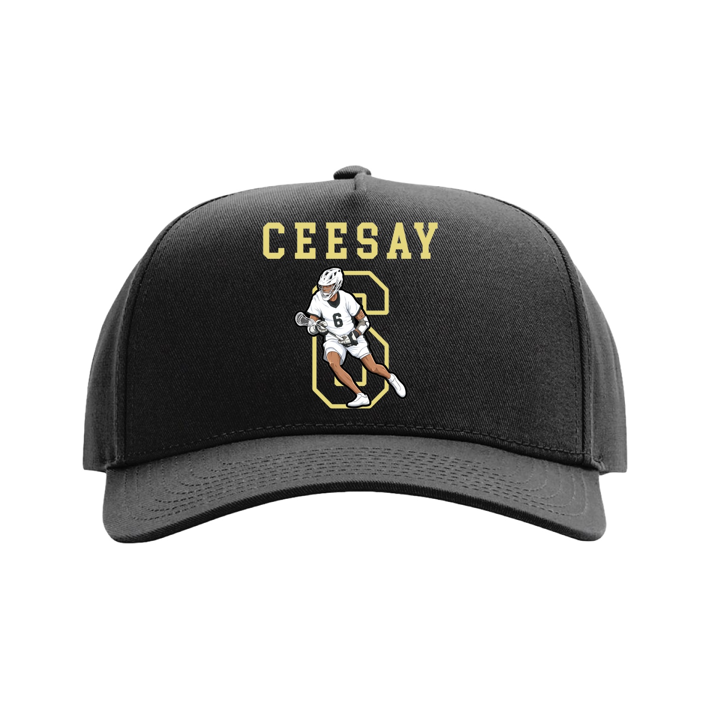 Full Fabric Five-Panel Champ Cap — Shirsey in Black