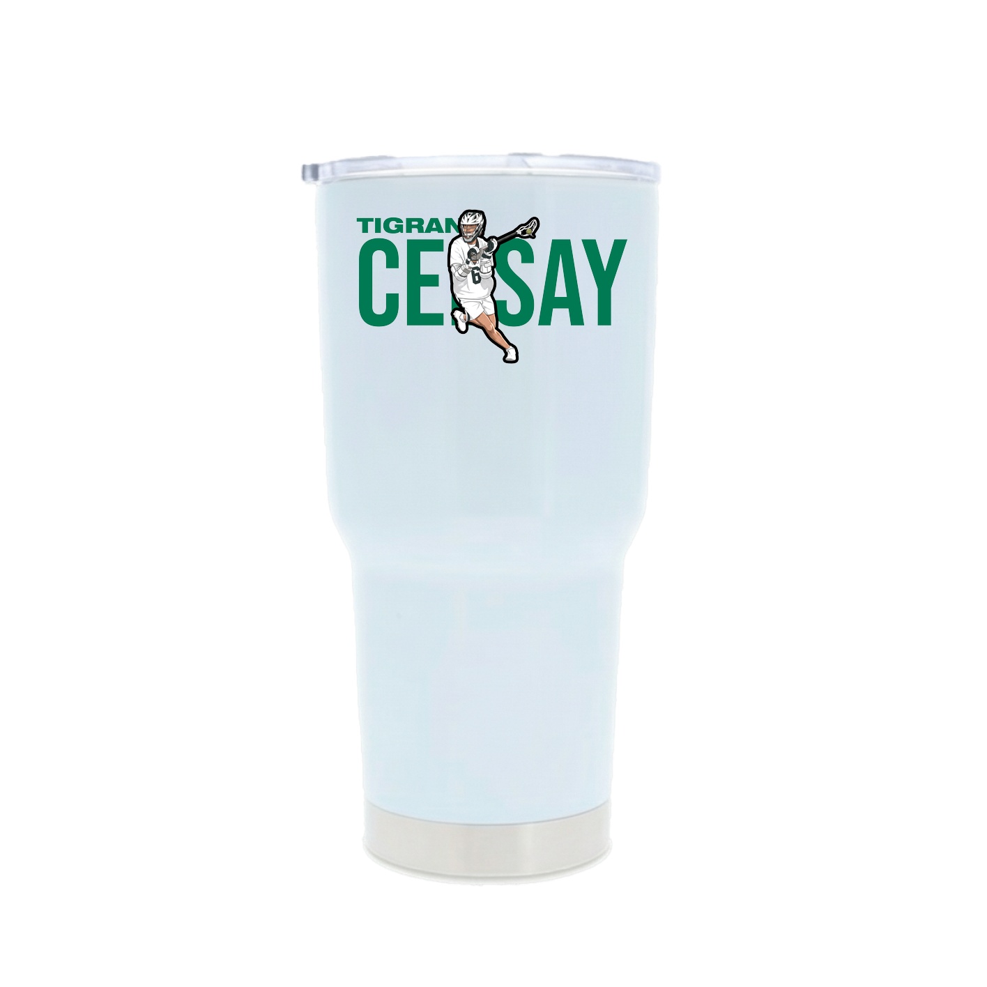 30oz Stainless Steel Tumbler — Player Name in White
