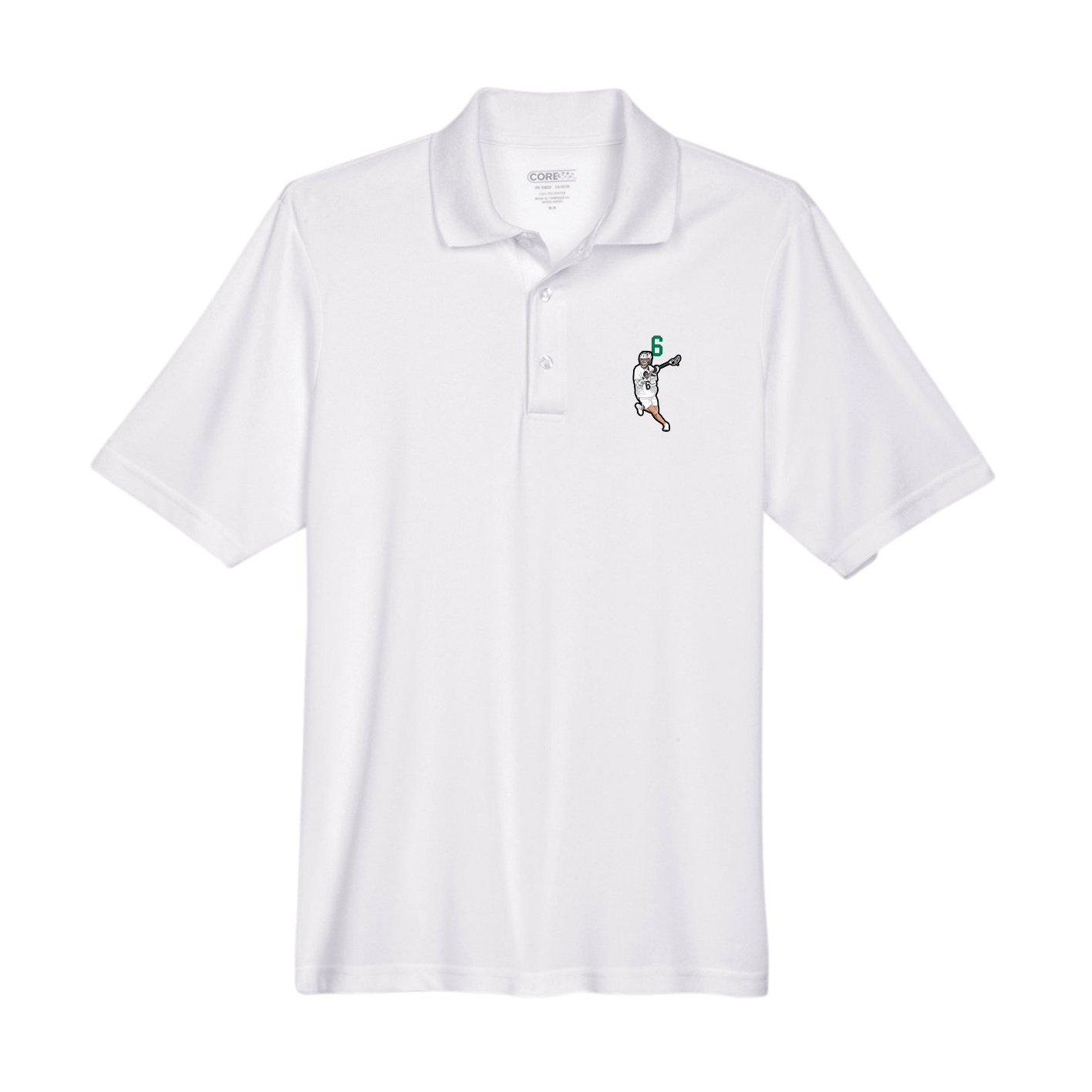 Performance Polo — Number Top in White