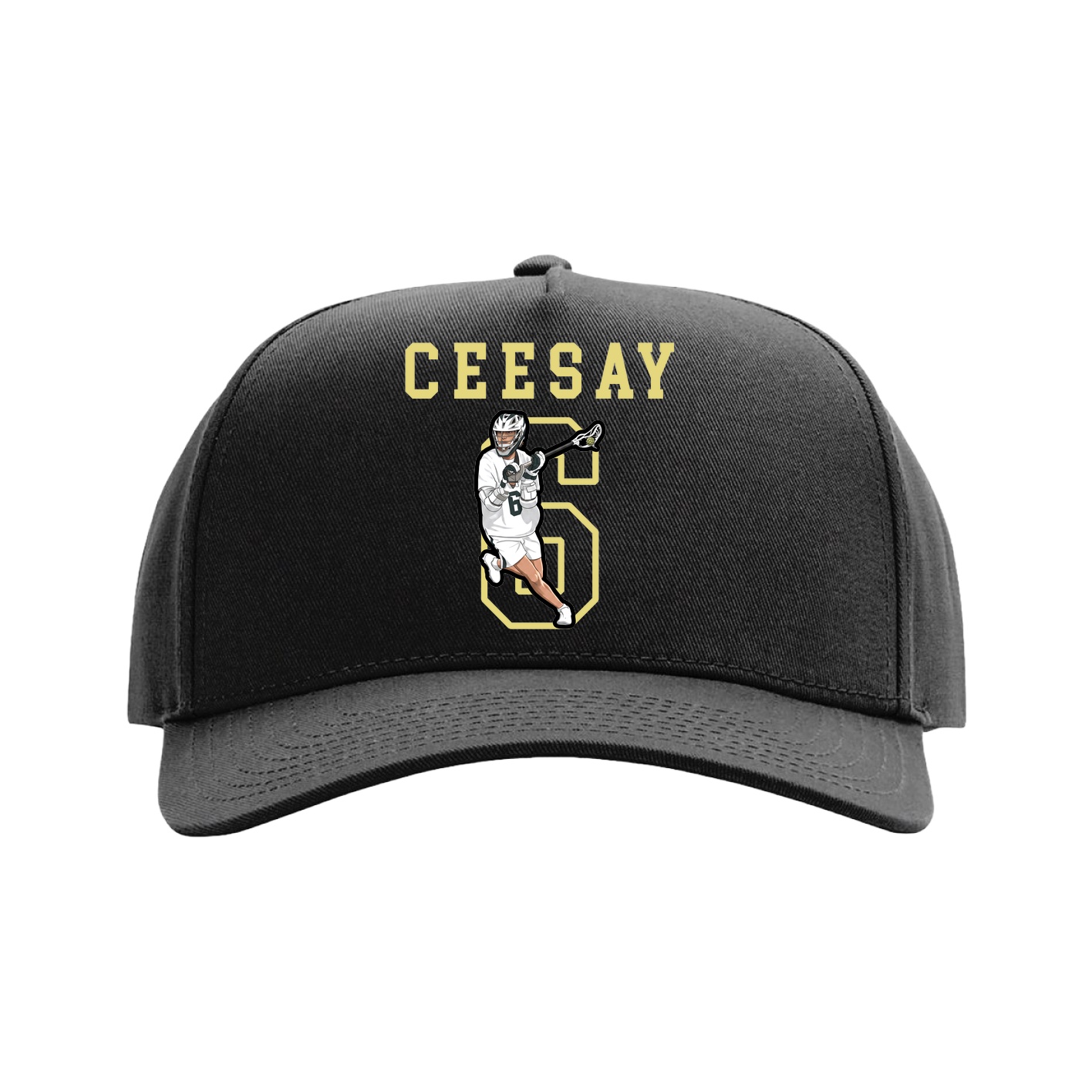 Full Fabric Five-Panel Champ Cap — Shirsey in Black