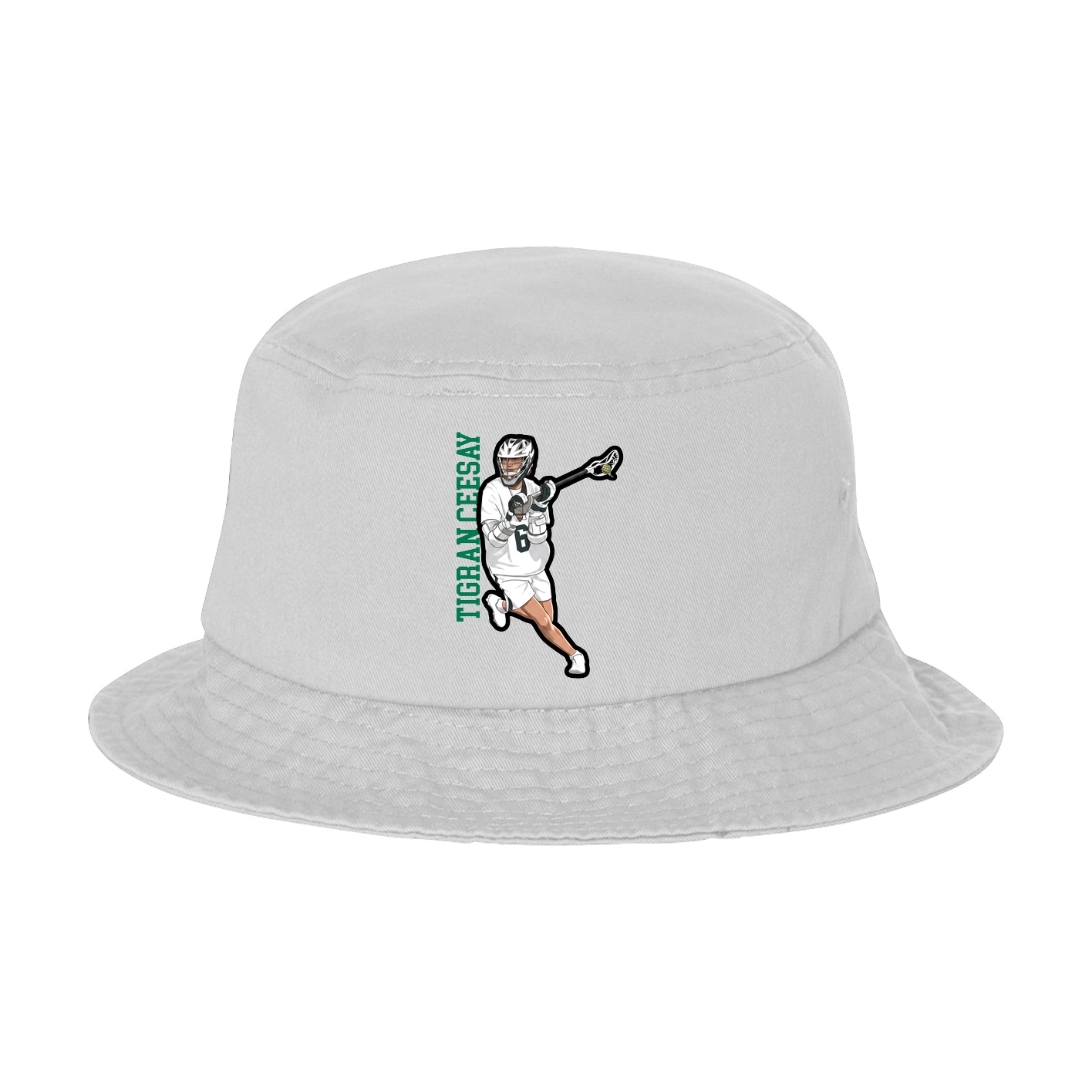 Bucket Cap — Name Vertical in White