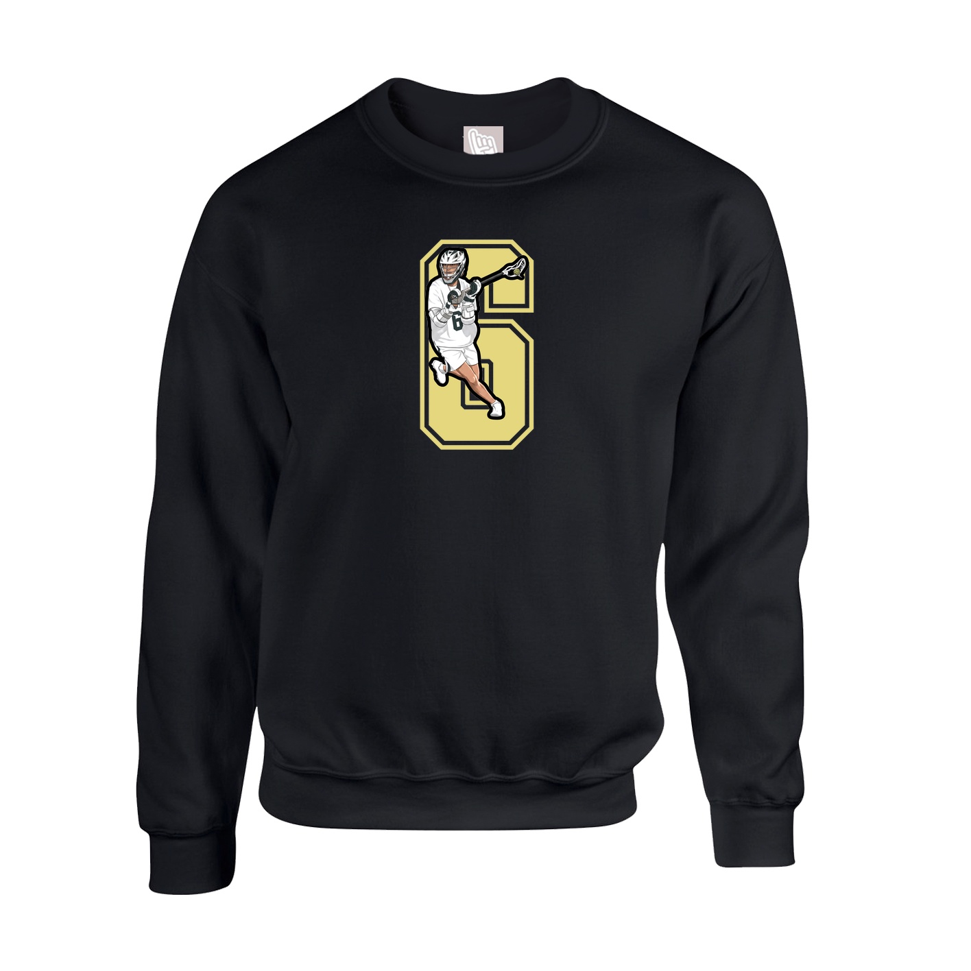 Fleece Crew — Number in Black