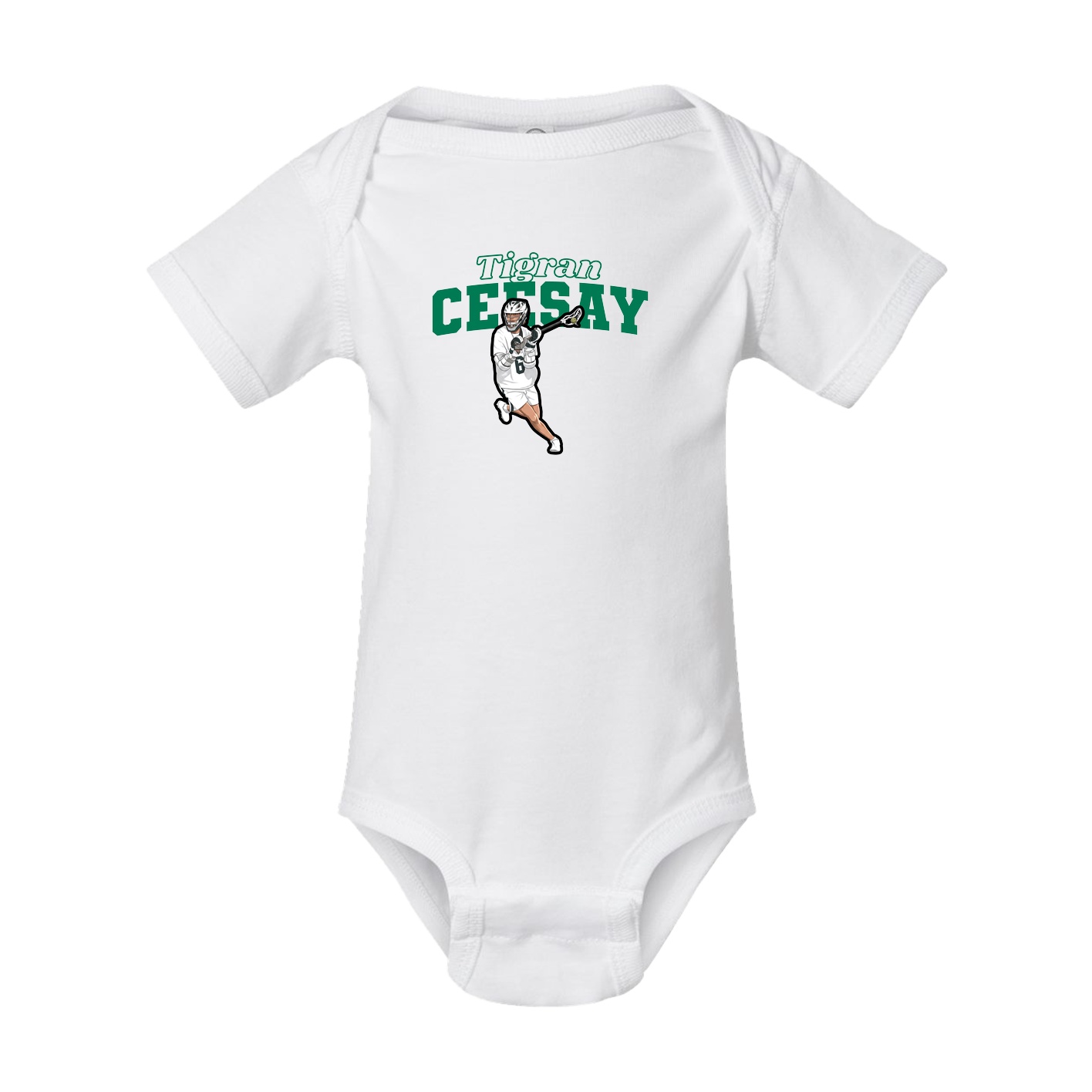 Baby Onesie — Name Arch in White