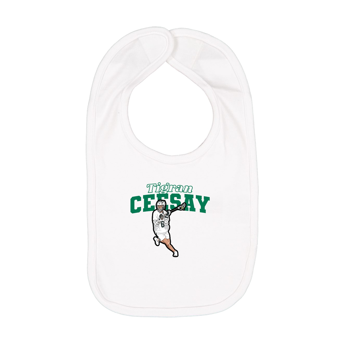 Infant Bib — Name Arch in White