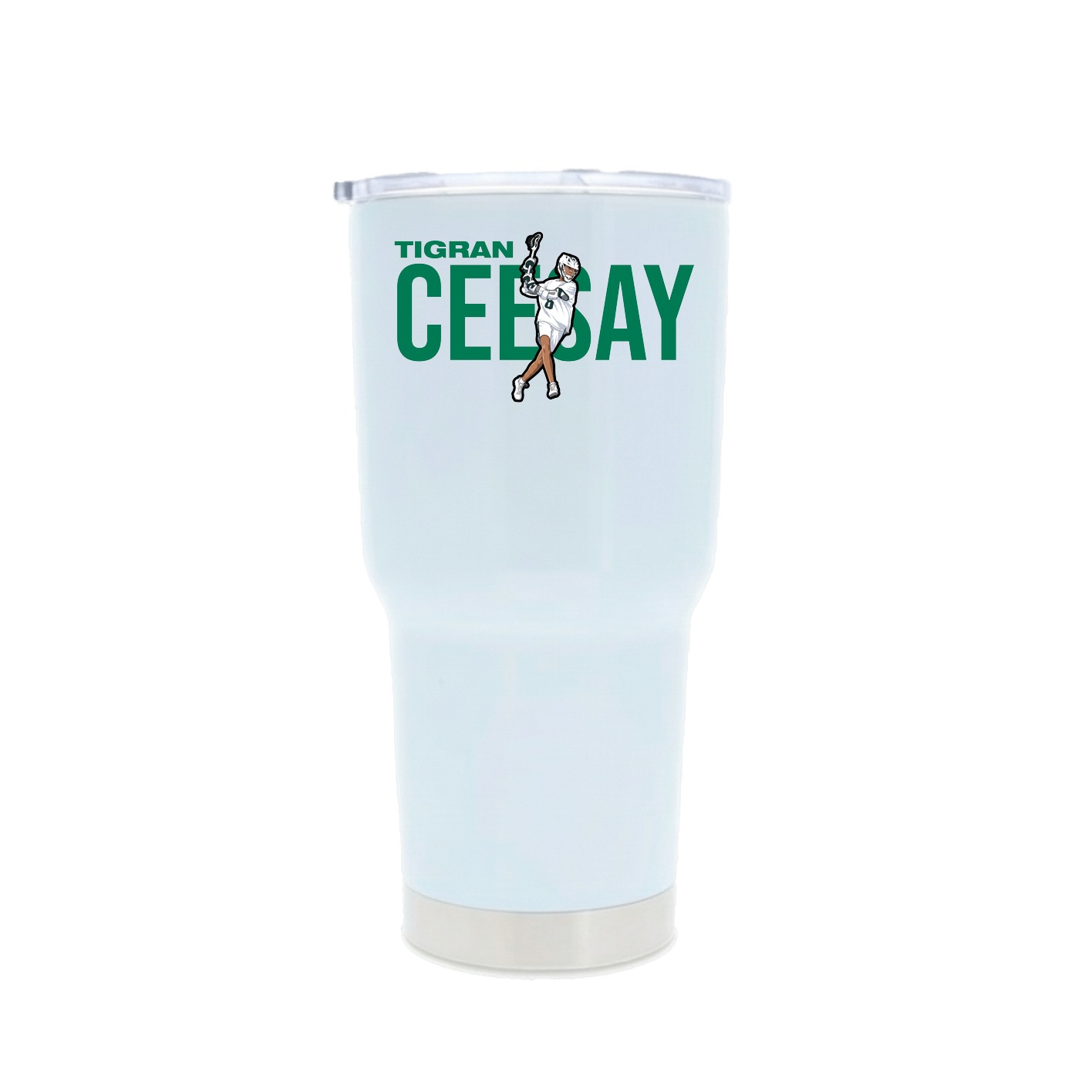 30oz Stainless Steel Tumbler — Player Name in White