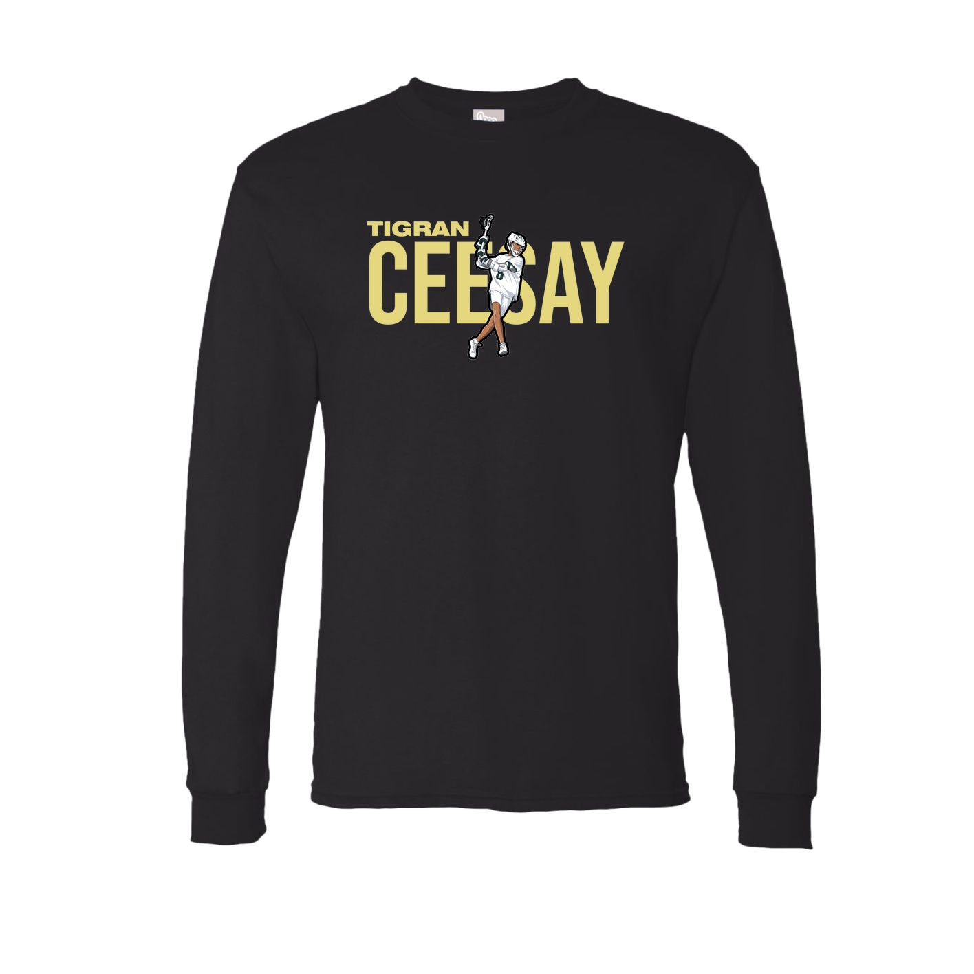 Long Sleeve Tee — Player Name in Black