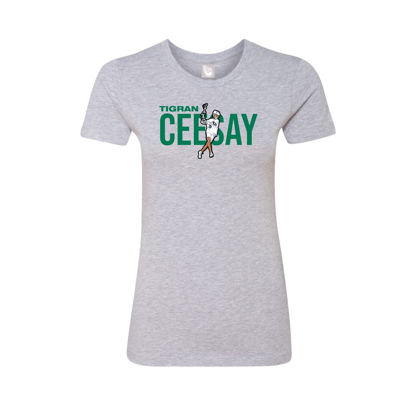 Womens Tee — Player Name in Grey