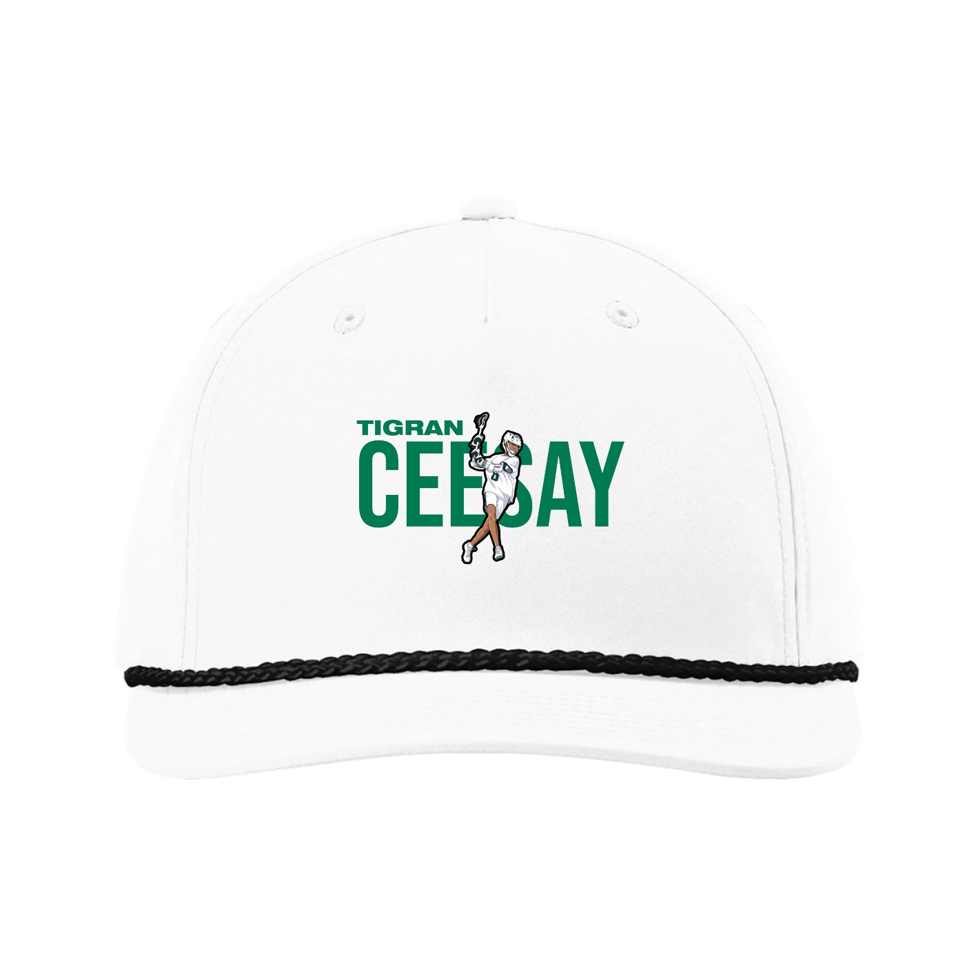 Five-Panel Classic Rope Cap — Player Name in White