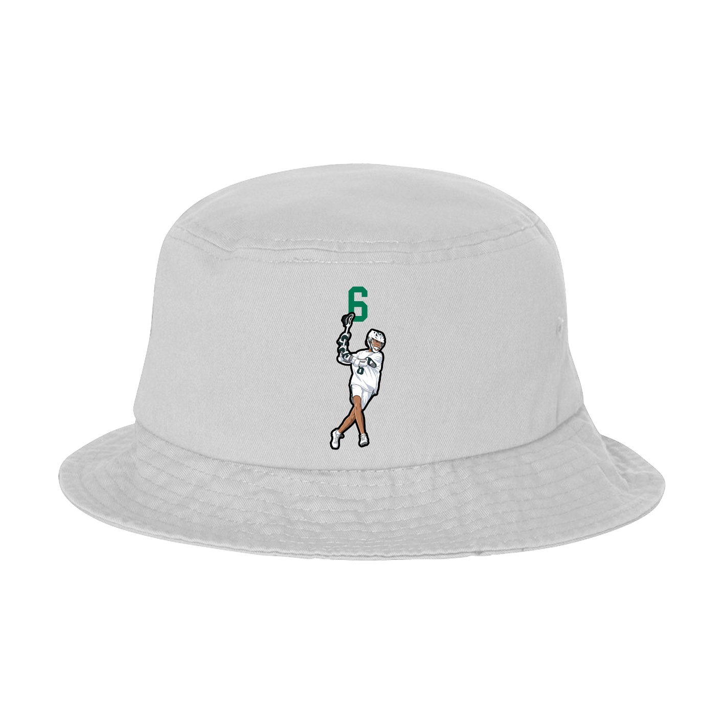 Bucket Cap — Number Top in White