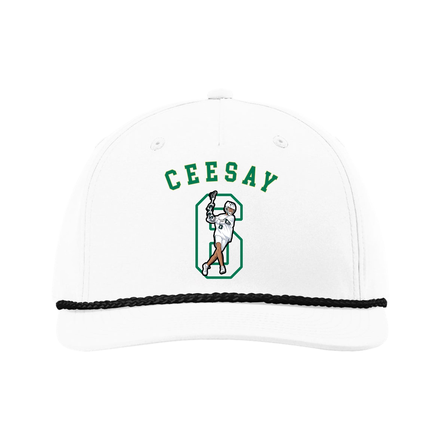Five-Panel Classic Rope Cap — Shirsey Arch in White