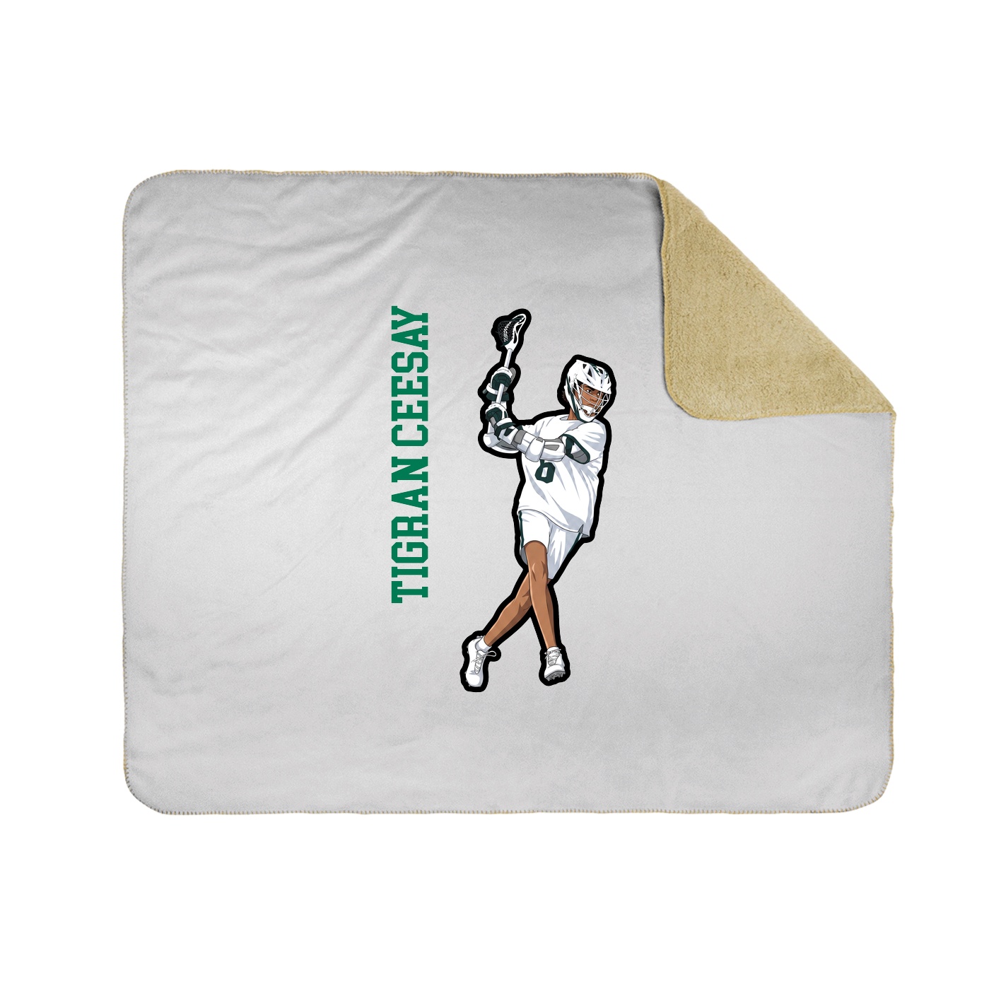 Throw Blanket — Name Vertical in White