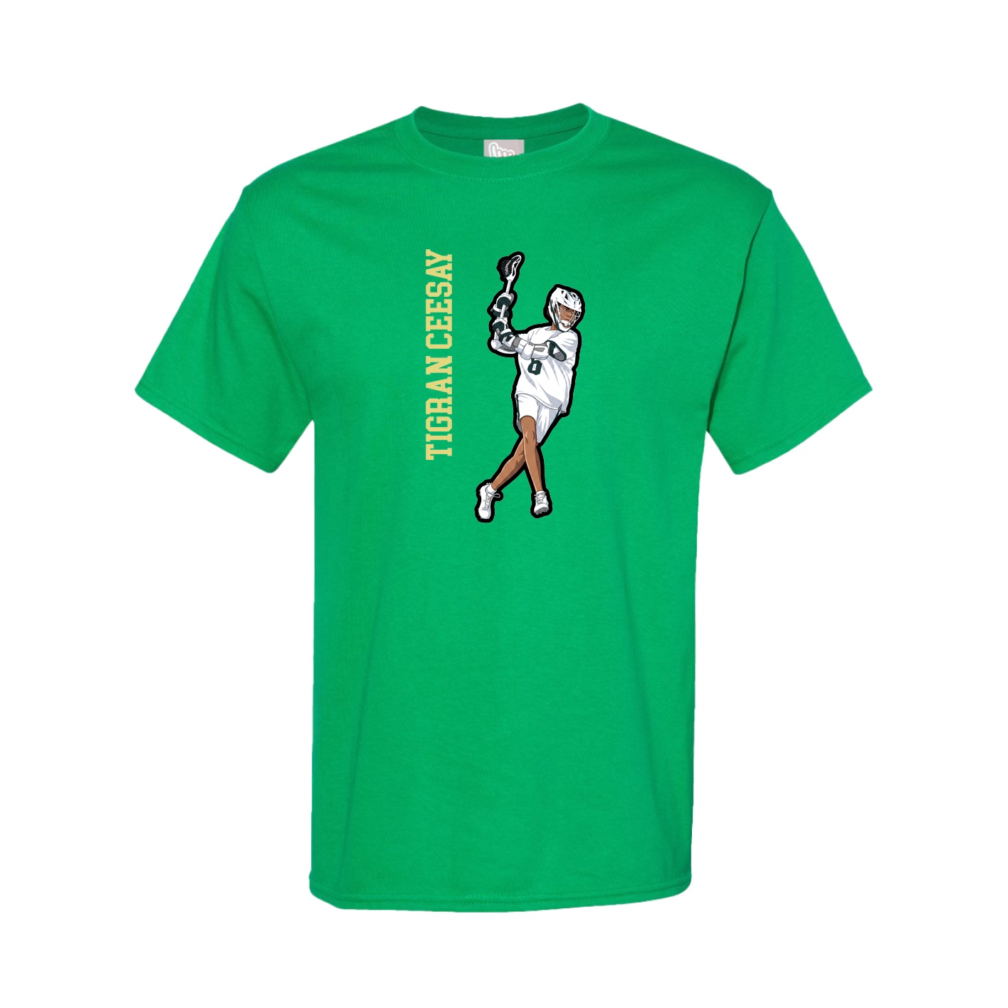 Youth Tee — Name Vertical in Green