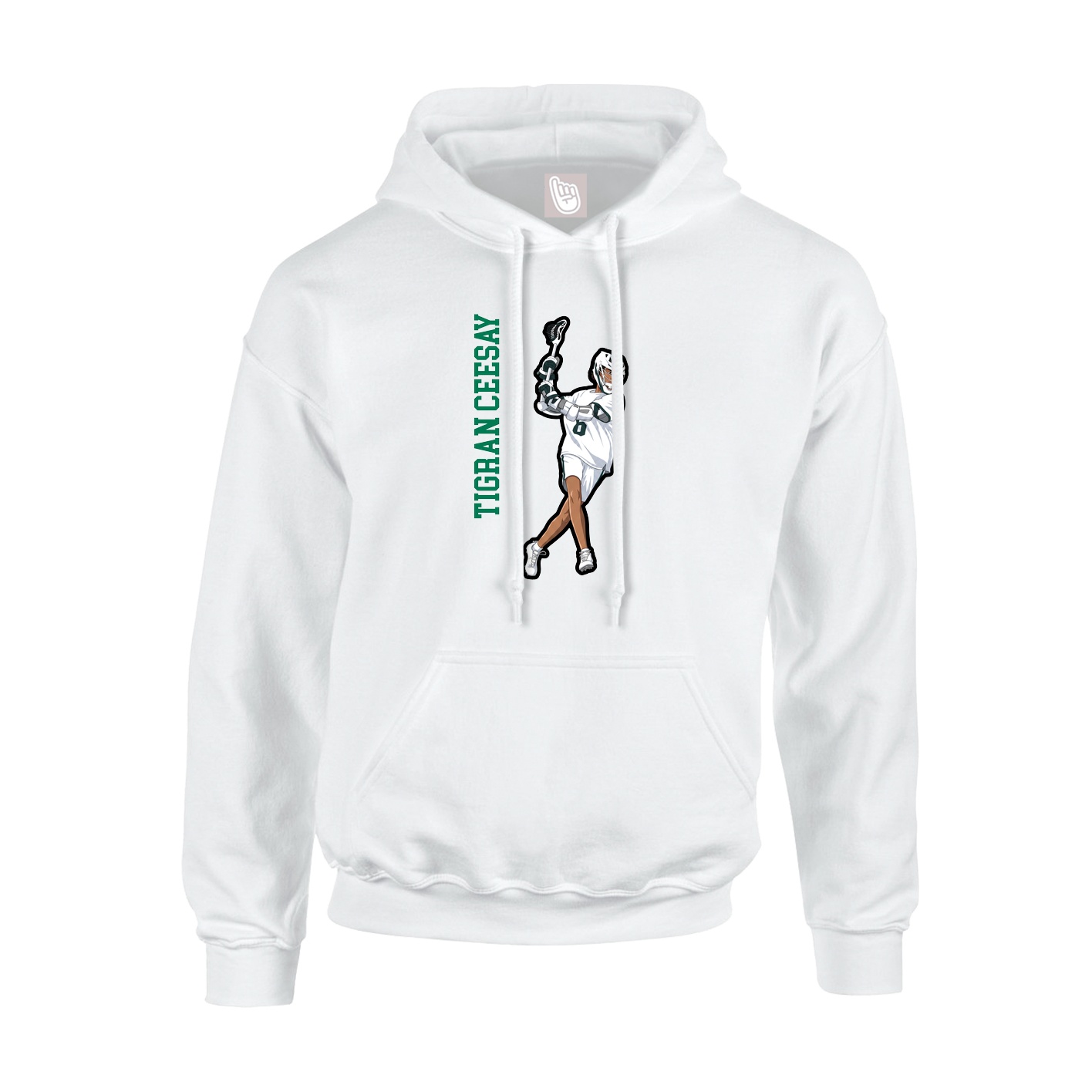 Hoodie — Name Vertical in White