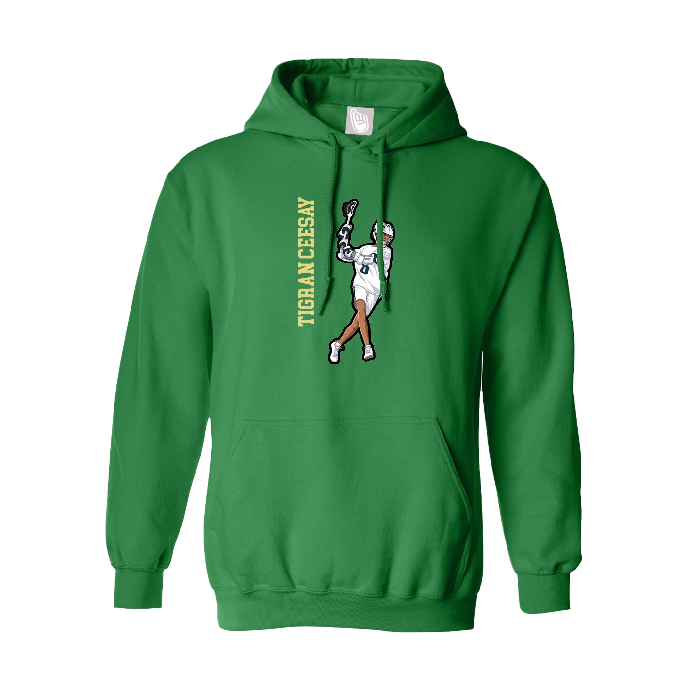 Youth Hoodie — Name Vertical in Green