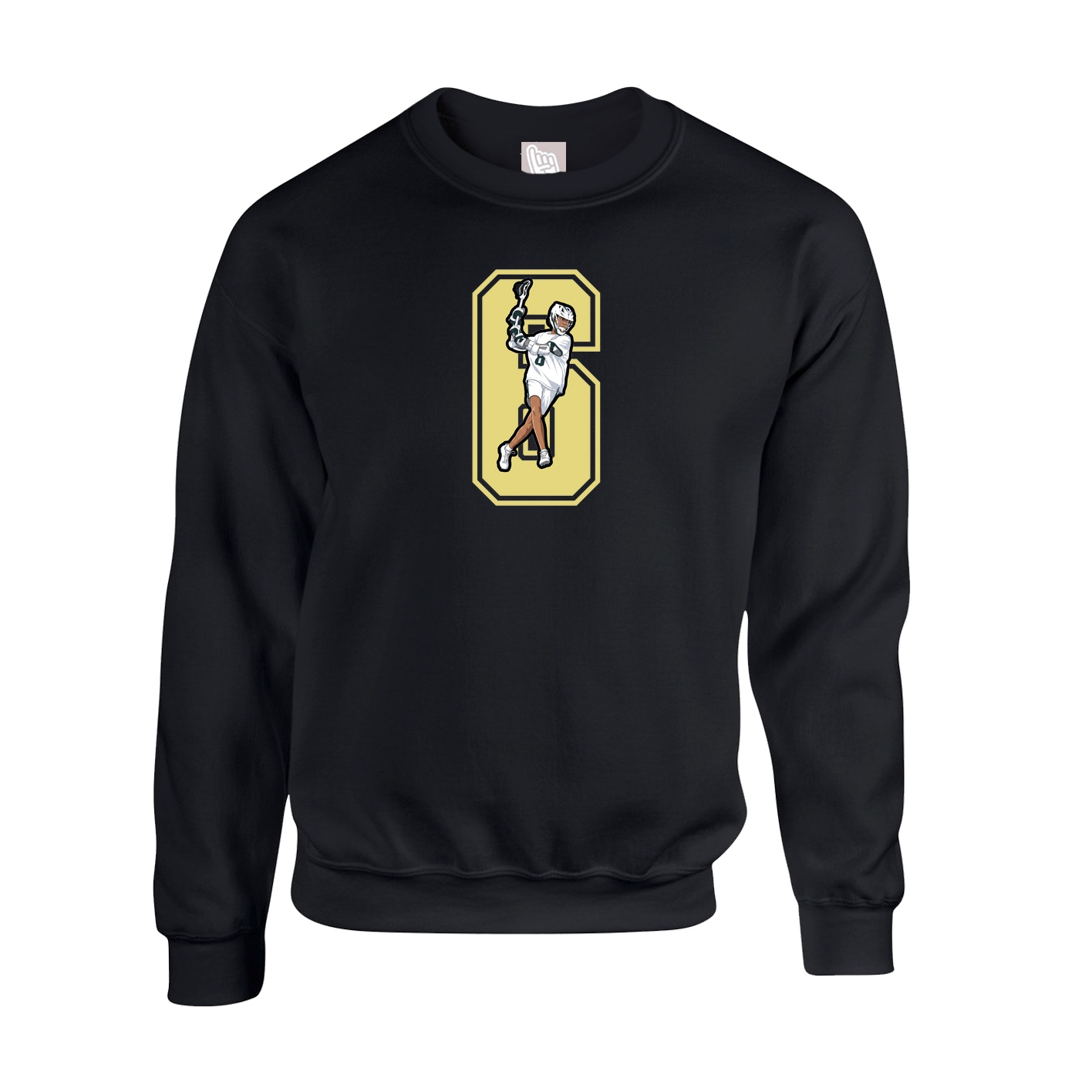 Fleece Crew — Number in Black