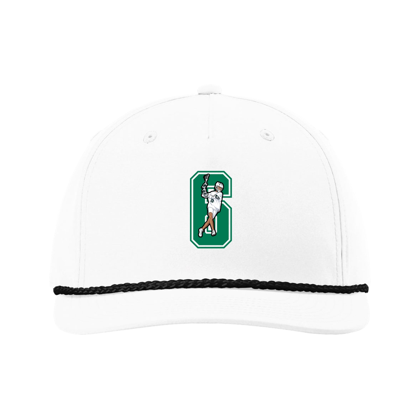 Five-Panel Classic Rope Cap — Number in White