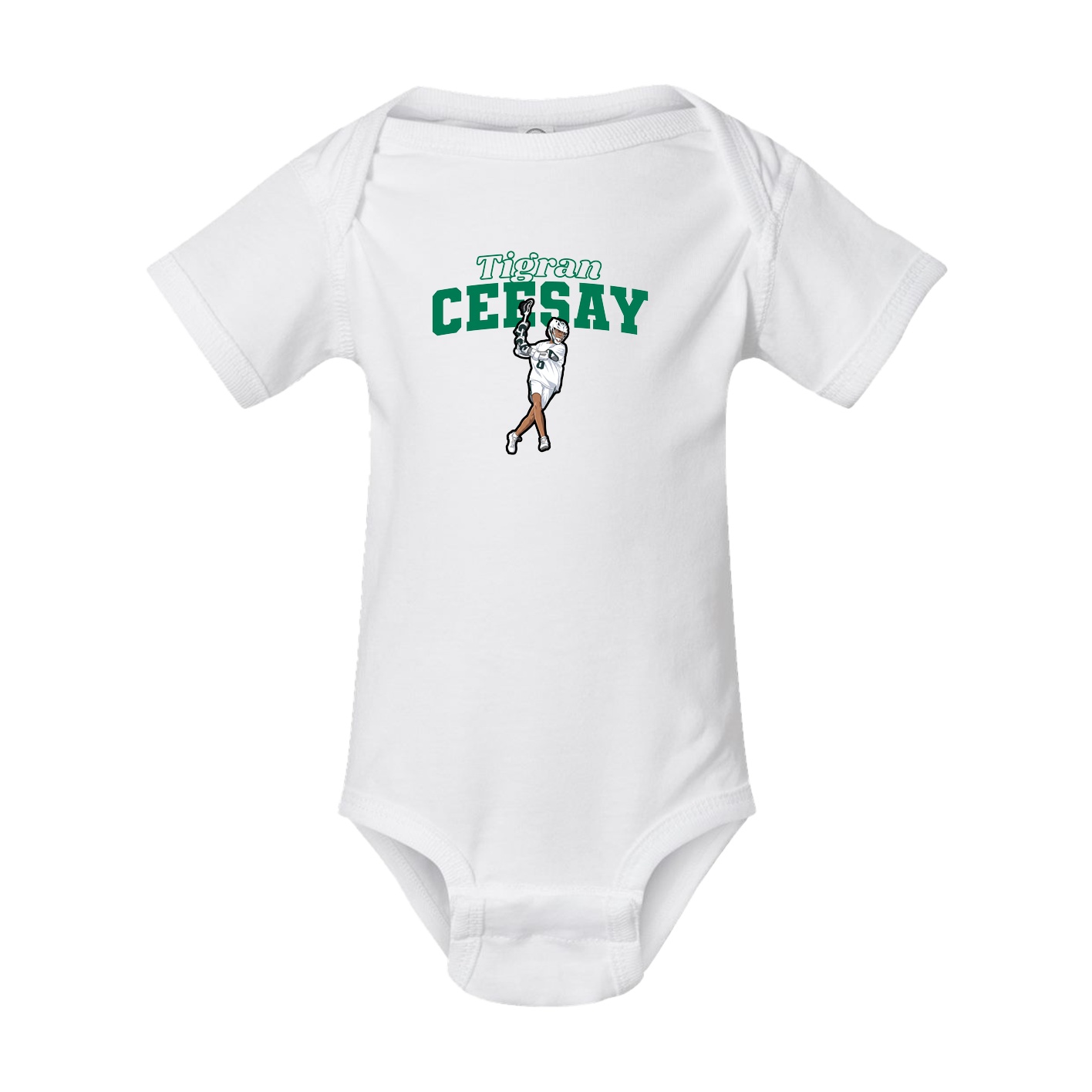 Baby Onesie — Name Arch in White
