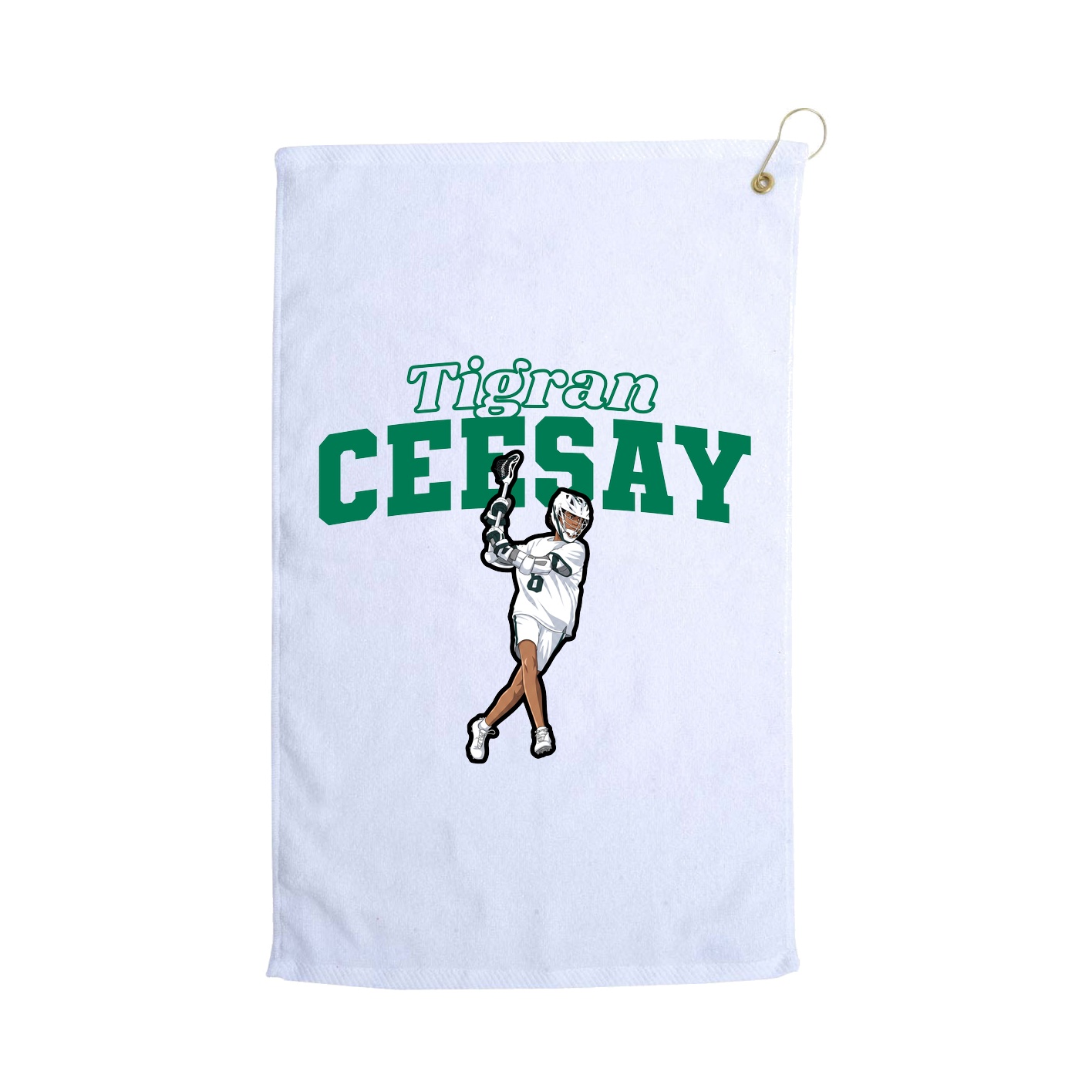 Golf Towel — Name Arch in White