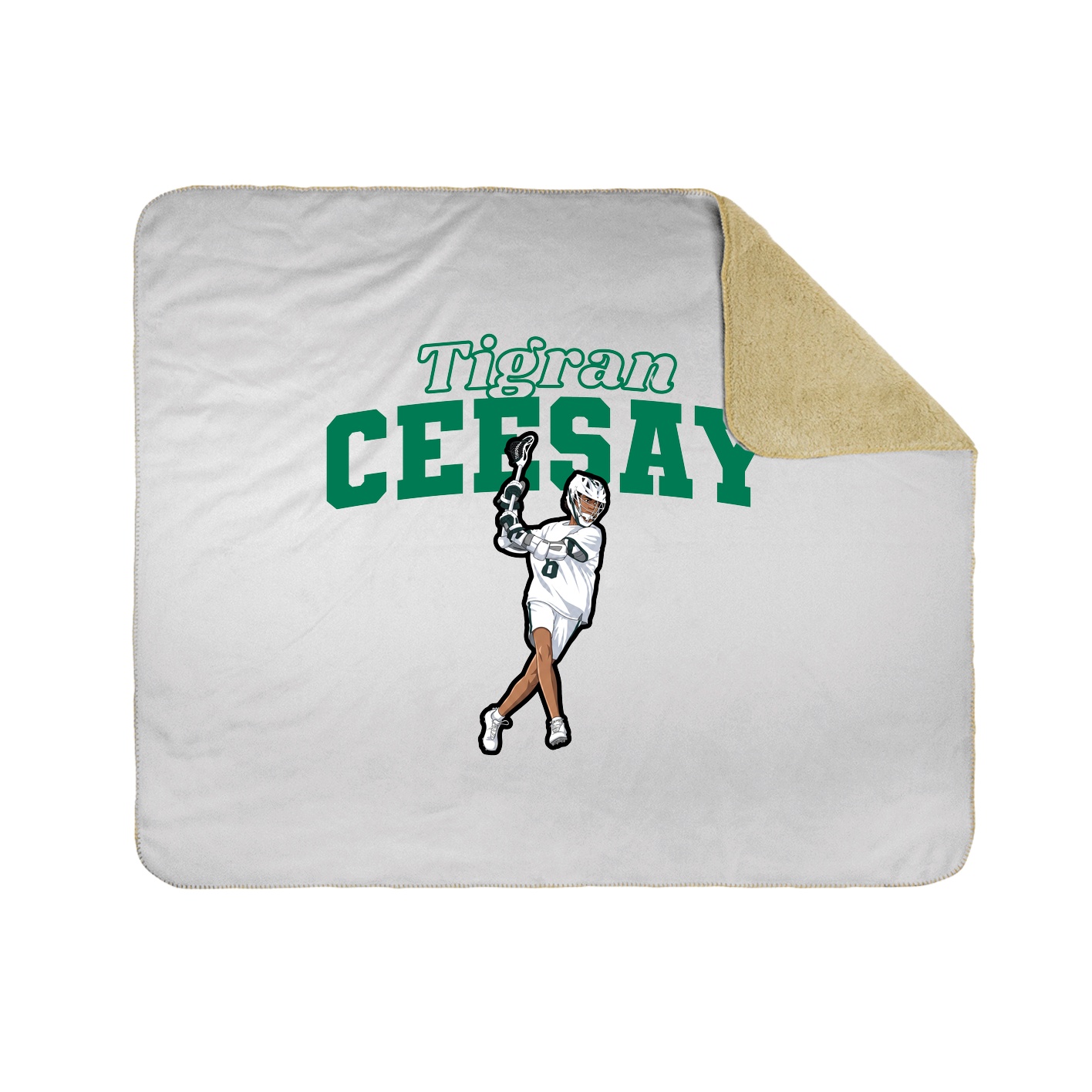 Throw Blanket — Name Arch in White