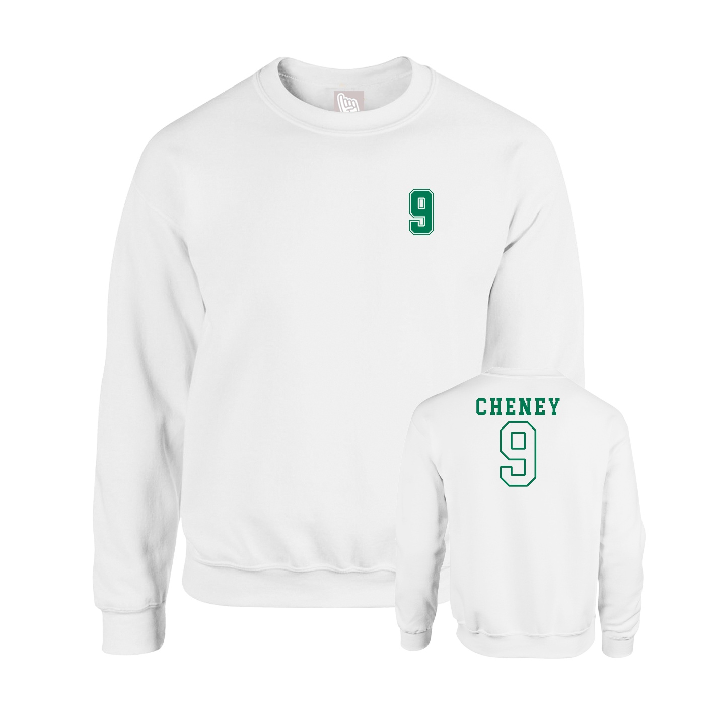 Fleece Crew — Chest Back in White