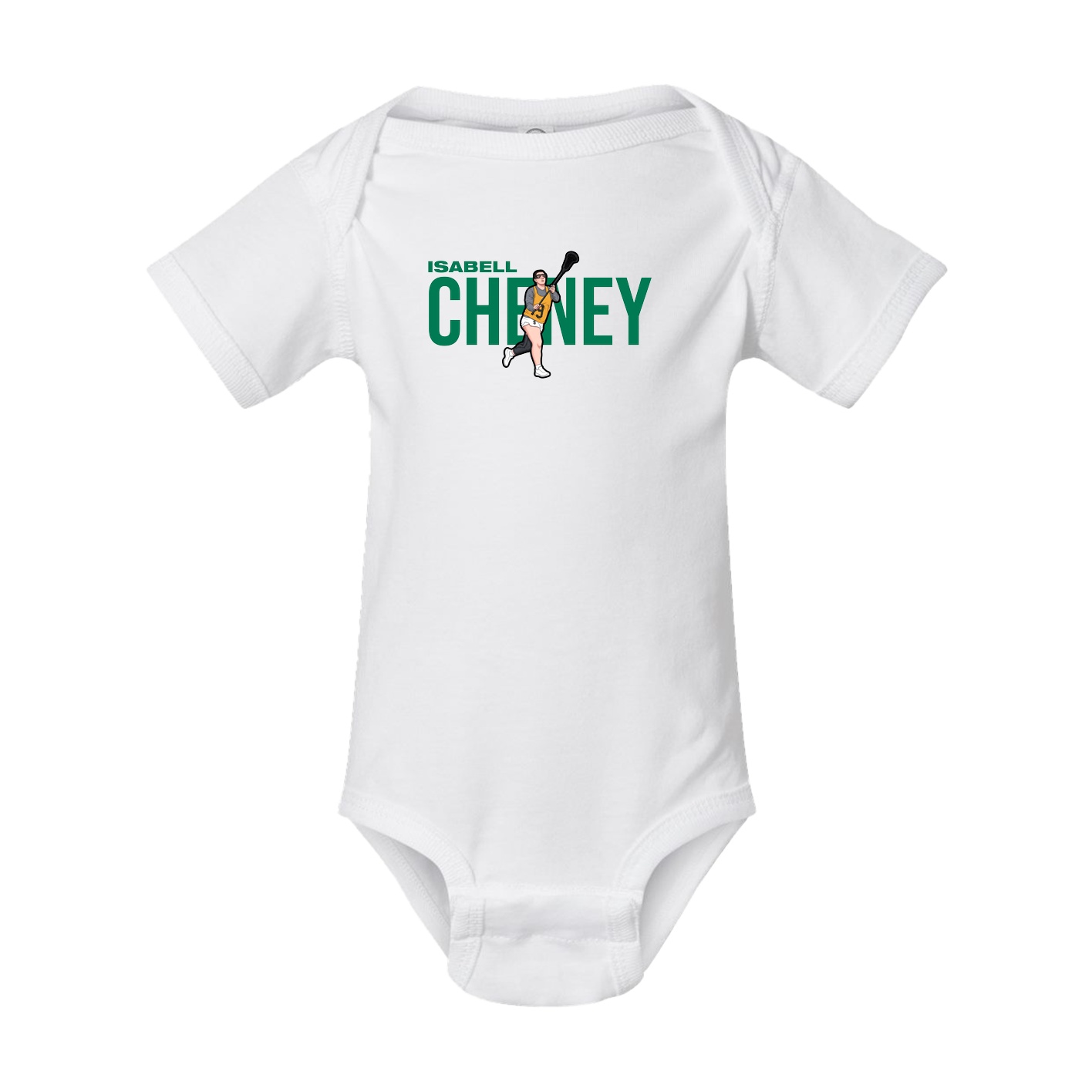 Baby Onesie — Player Name in White