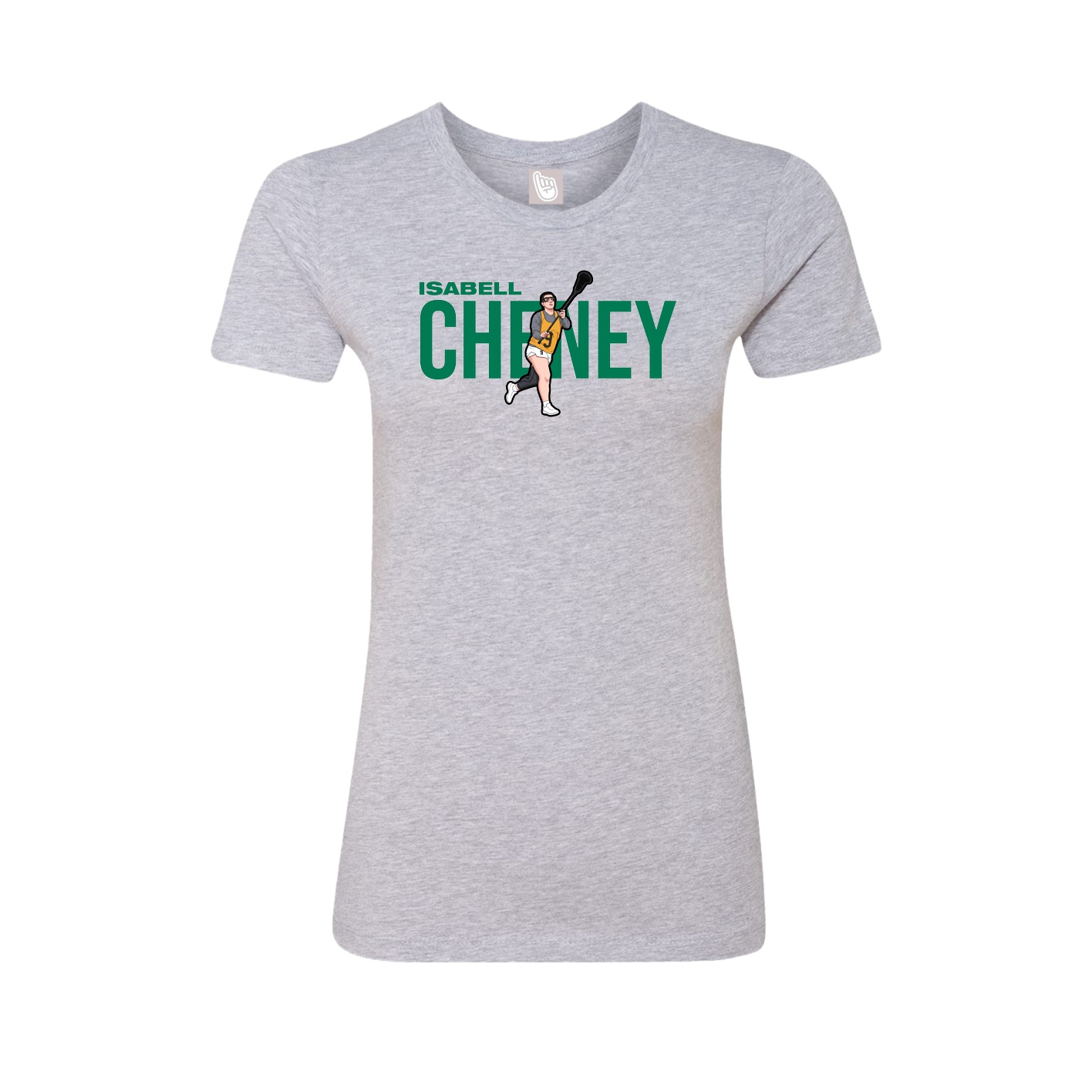 Fitted Women's Tee — Player Name in Grey