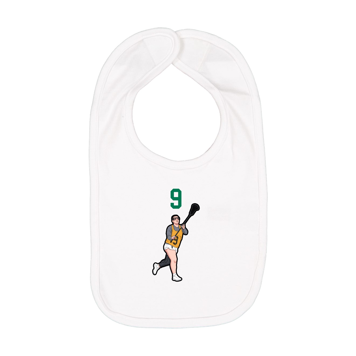 Infant Bib — Number Top in White