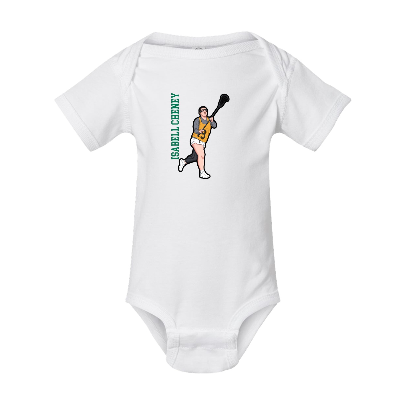 Baby Onesie — Name Vertical in White
