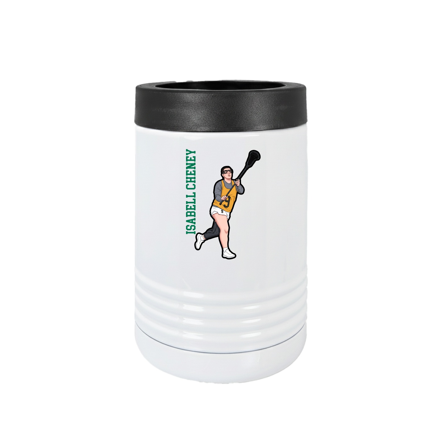 Beverage Holder — Name Vertical in White