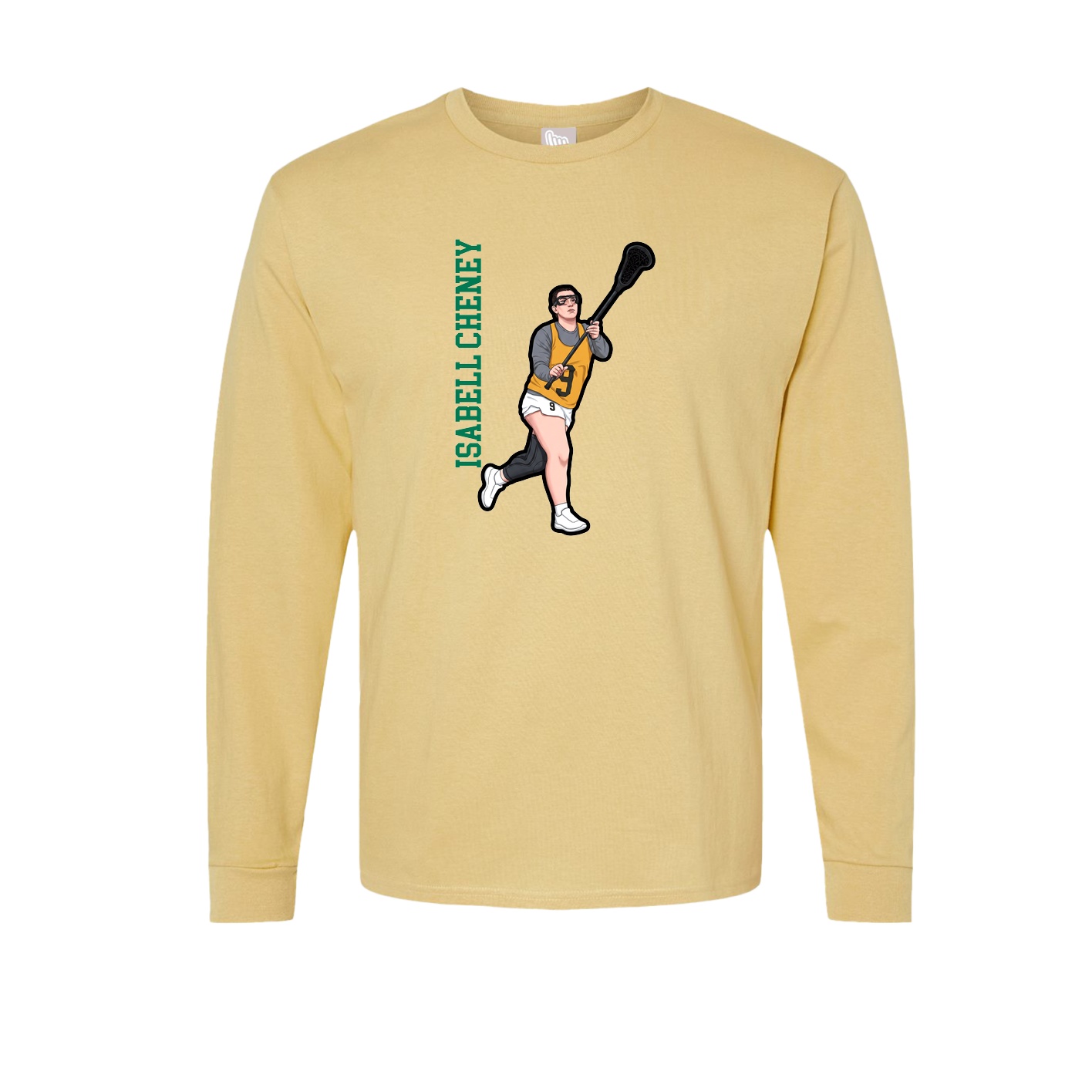 Long Sleeve Tee — Name Vertical in Vegas Gold