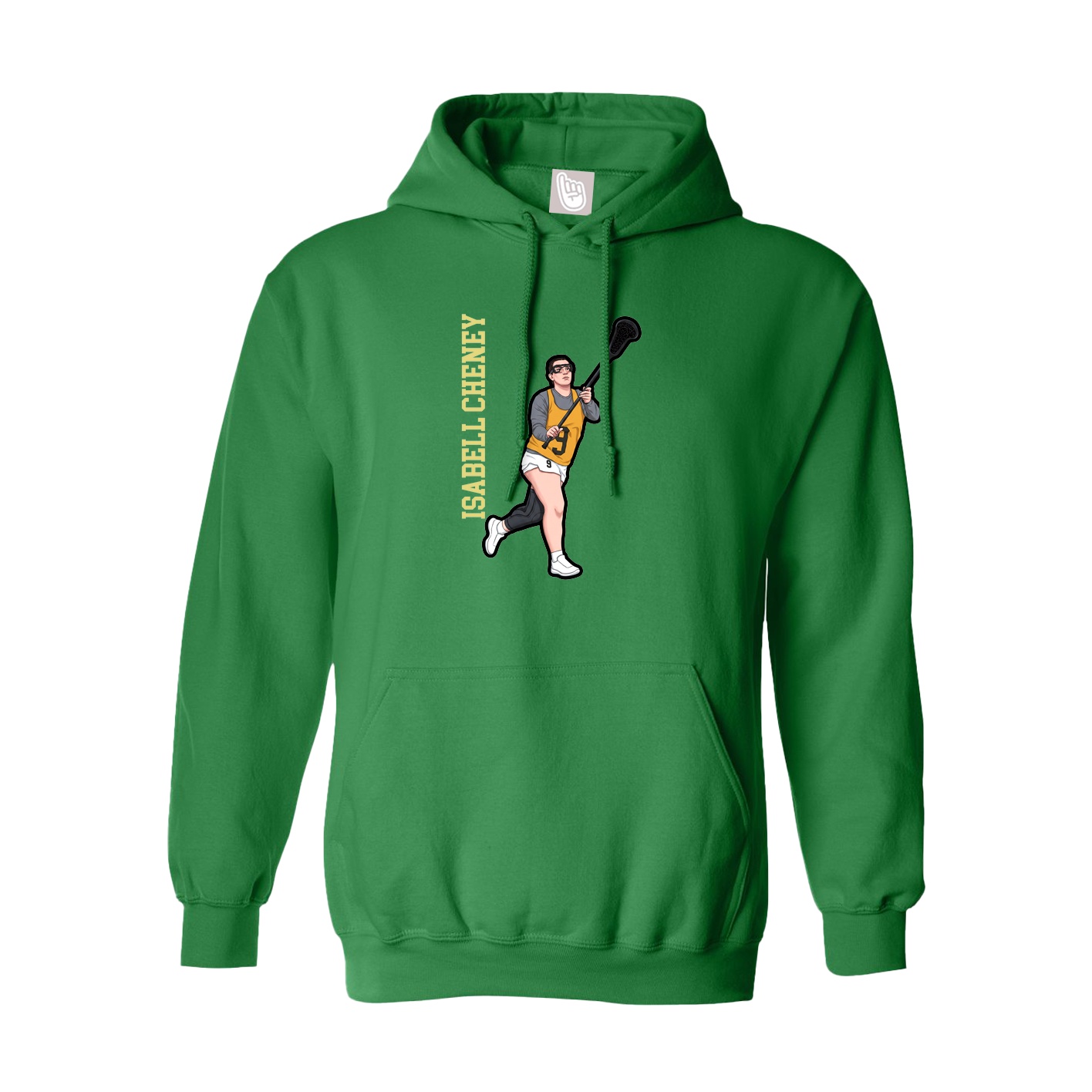 Youth Hoodie — Name Vertical in Green