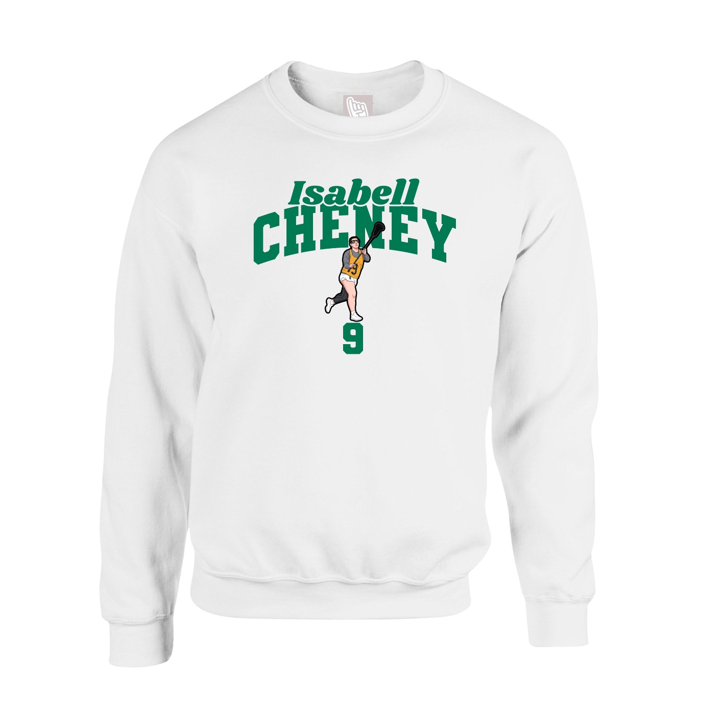 Fleece Crew — Signature Arch in White