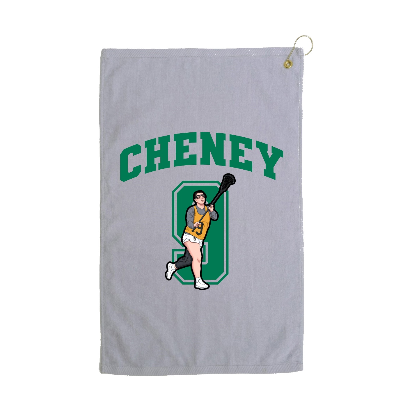 Golf Towel — Number in Grey