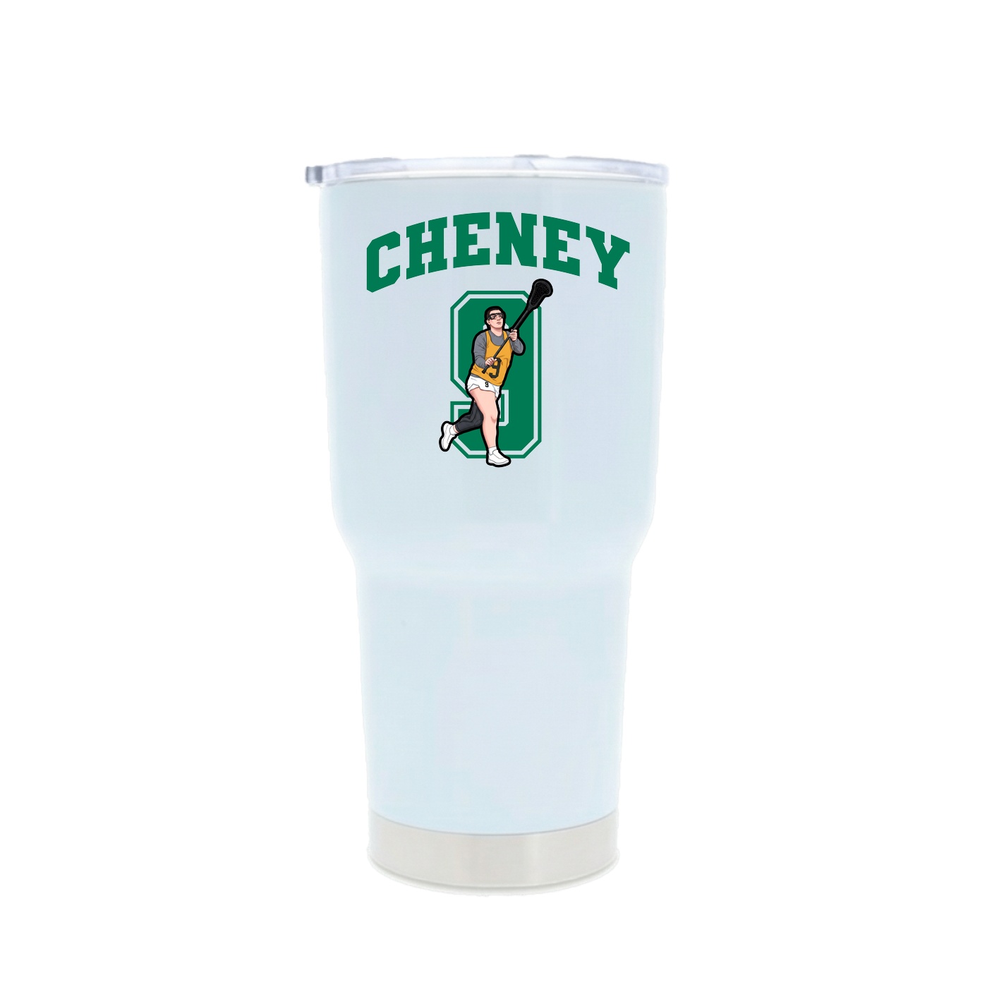 30oz Stainless Steel Tumbler — Number in White
