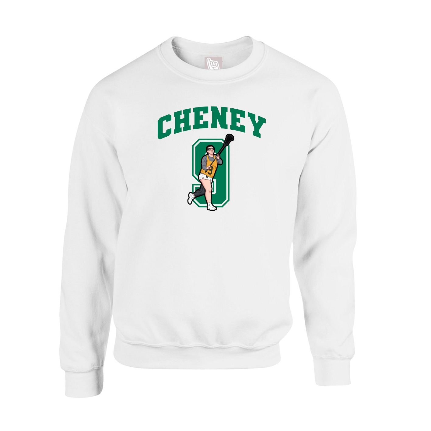 Fleece Crew — Number in White