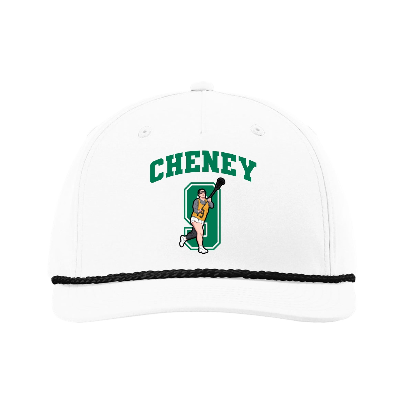 Five-Panel Classic Rope Cap — Number in White