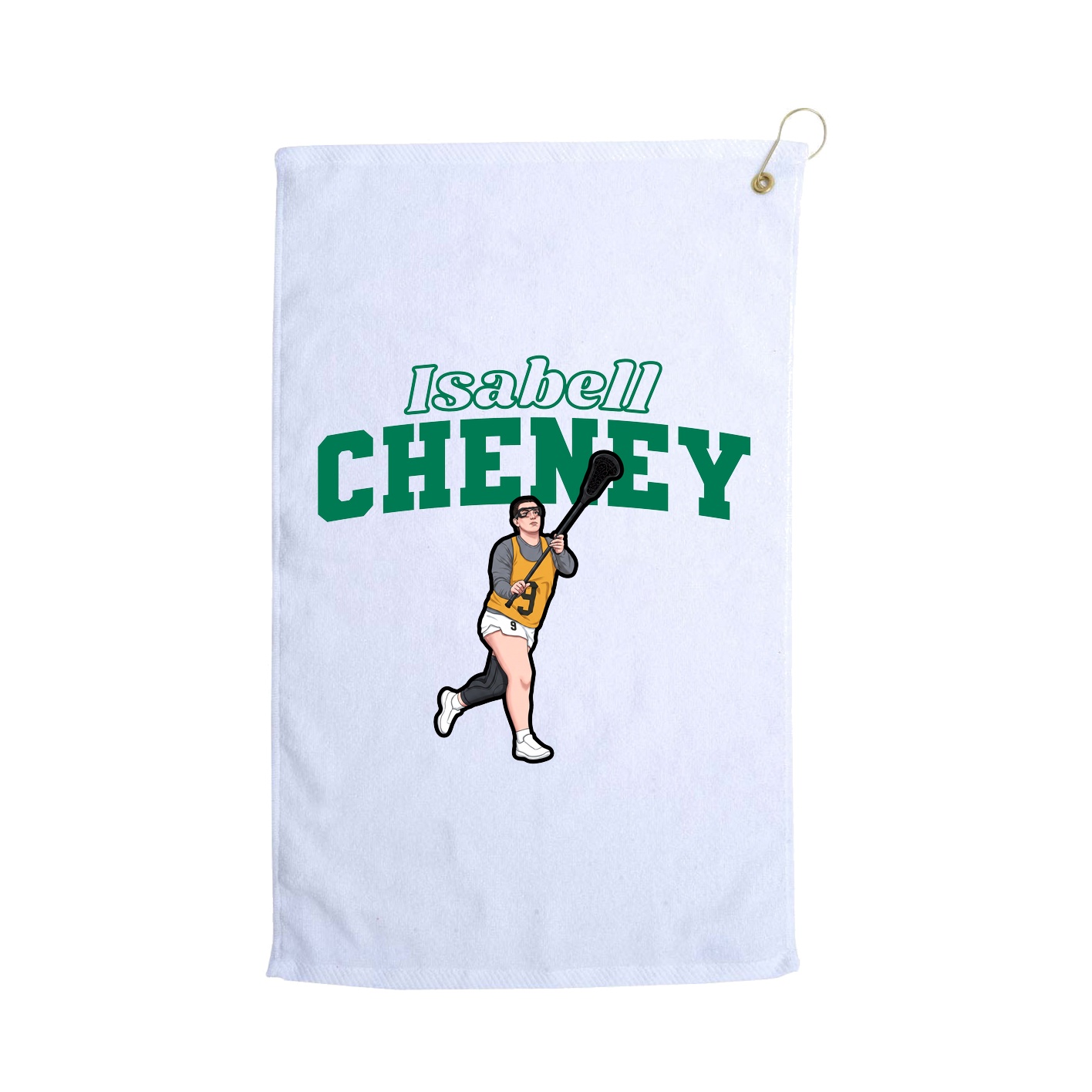 Golf Towel — Name Arch in White