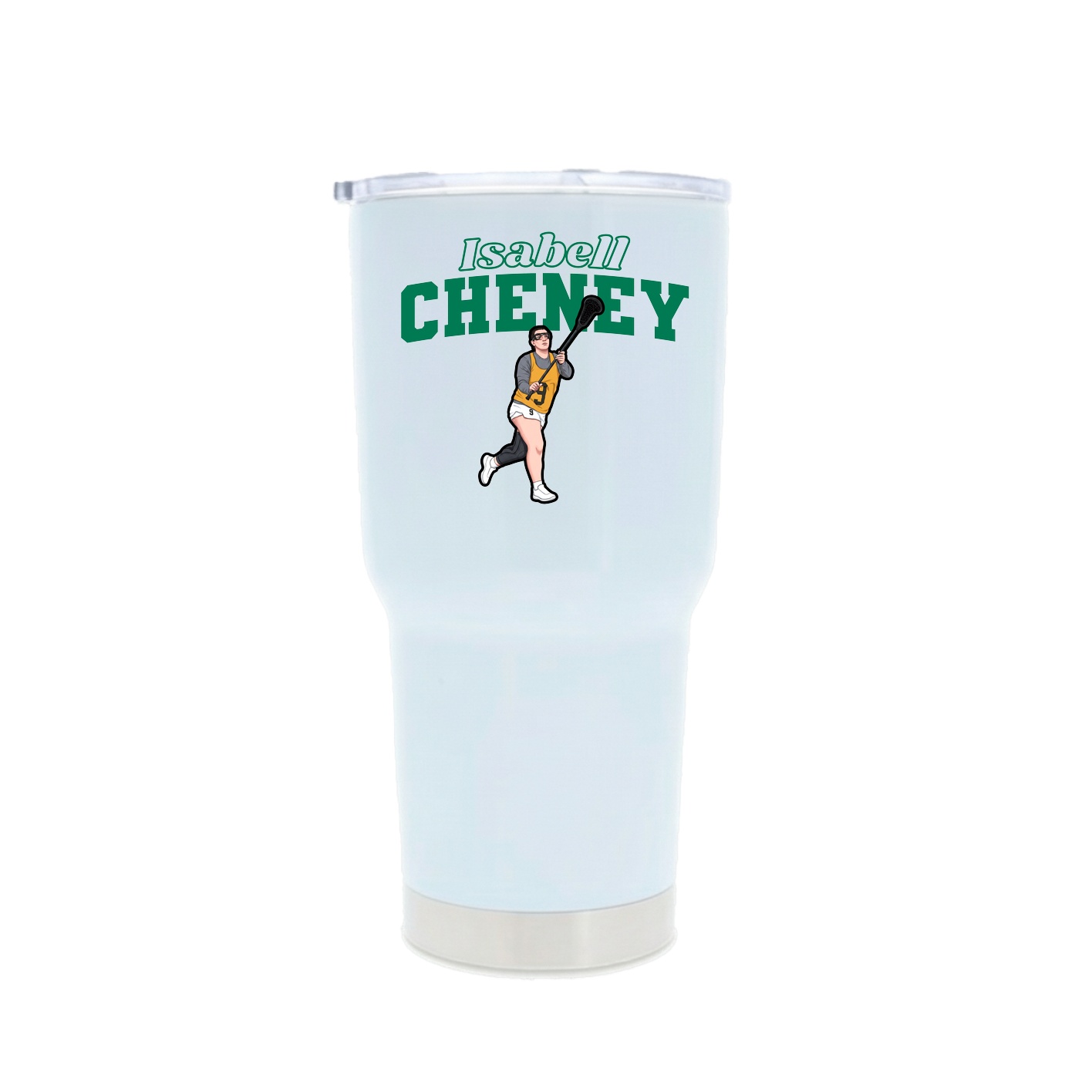 30oz Stainless Steel Tumbler — Name Arch in White